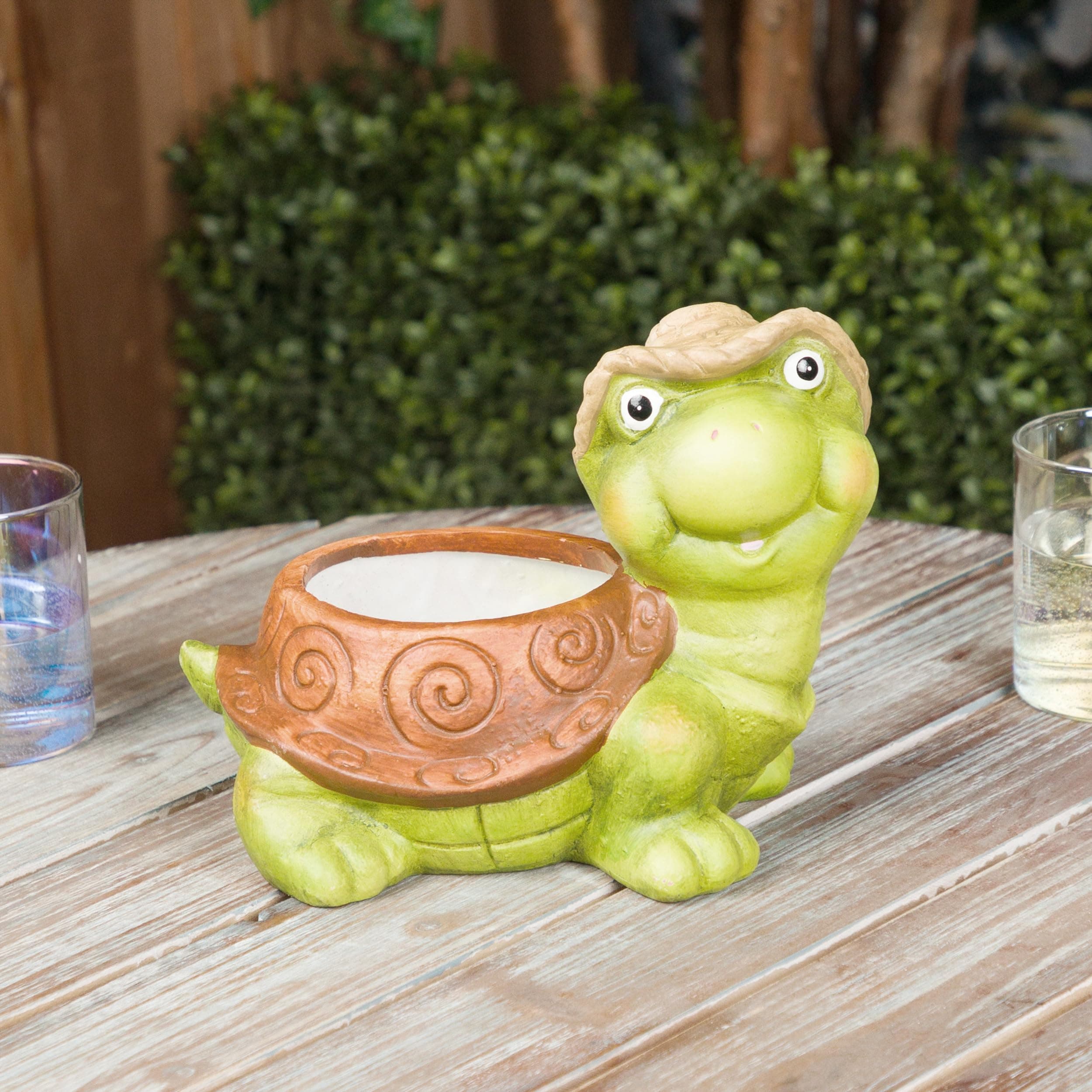 Alpine Corporation WTJ344HH Turtle Pot Planter, Playful Decor for Garden, Patio, - Thumbnail 11