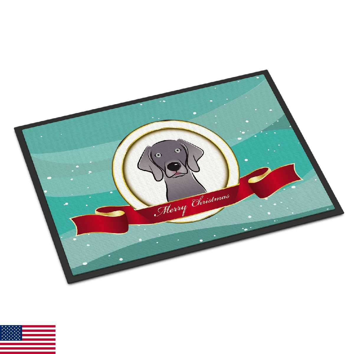 Caroline's Treasures BB1541MAT Weimaraner Merry Christmas Doormat 18x27 Front Do - Image 1