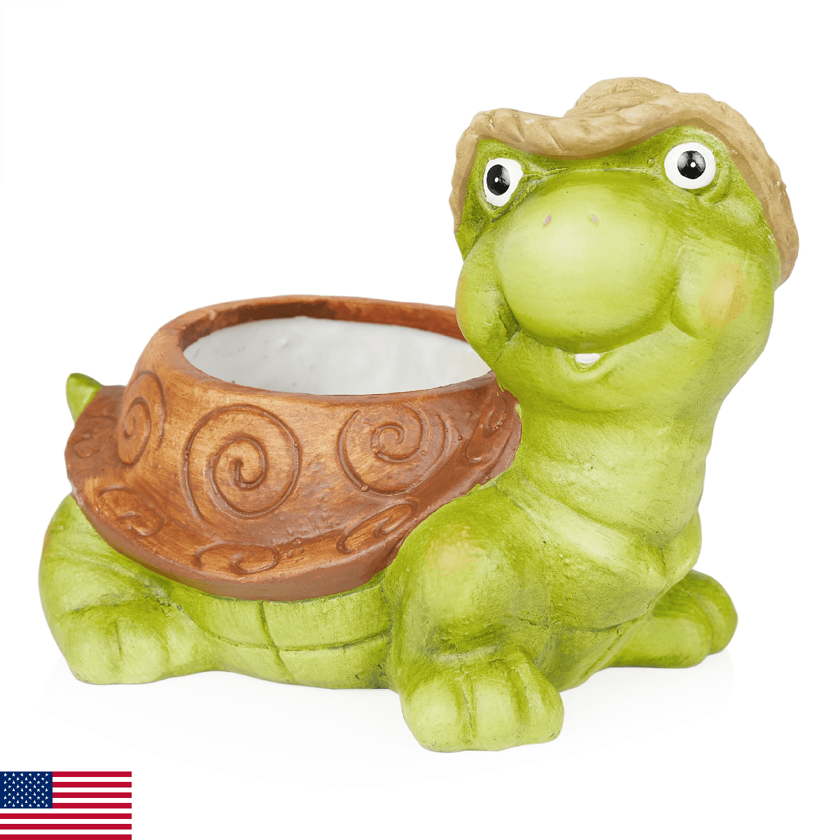 Alpine Corporation WTJ344HH Turtle Pot Planter, Playful Decor for Garden, Patio, - Image 1