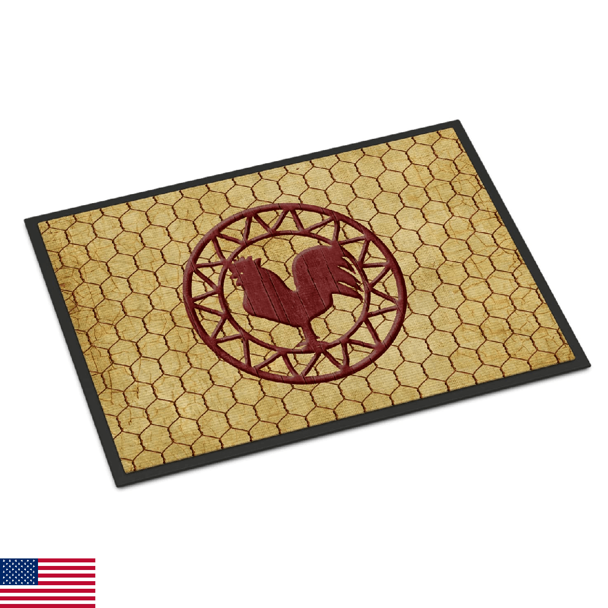 Caroline's Treasures SB3085MAT Rooster Chicken Coop Doormat 18x27 Front Door Mat - Image 1