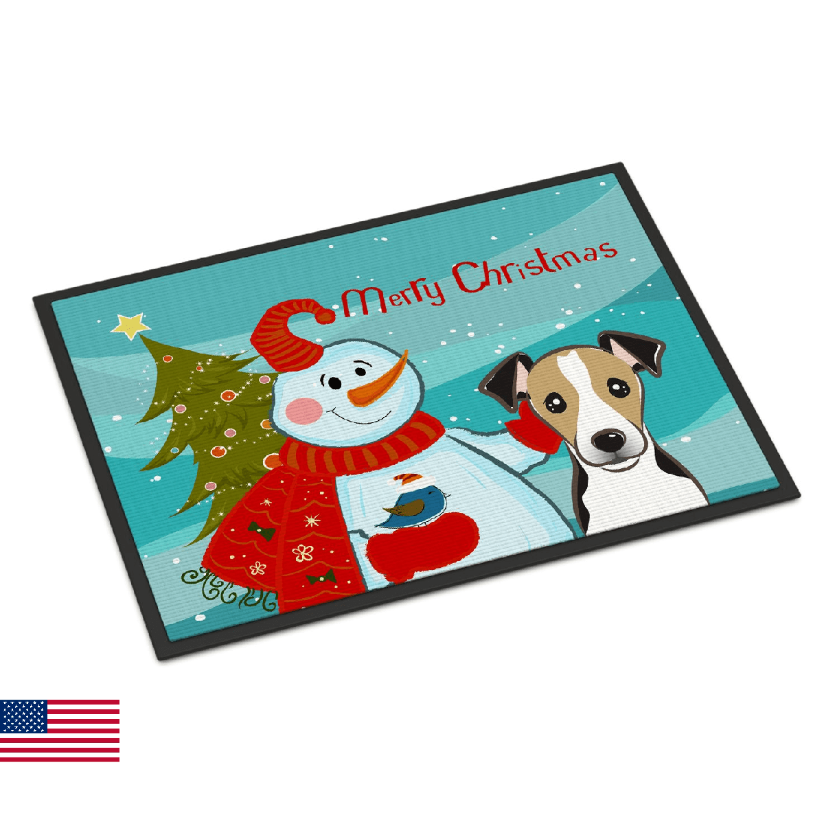 Caroline's Treasures BB1881MAT Snowman with Jack Russell Terrier Doormat 18x27 F - Image 1