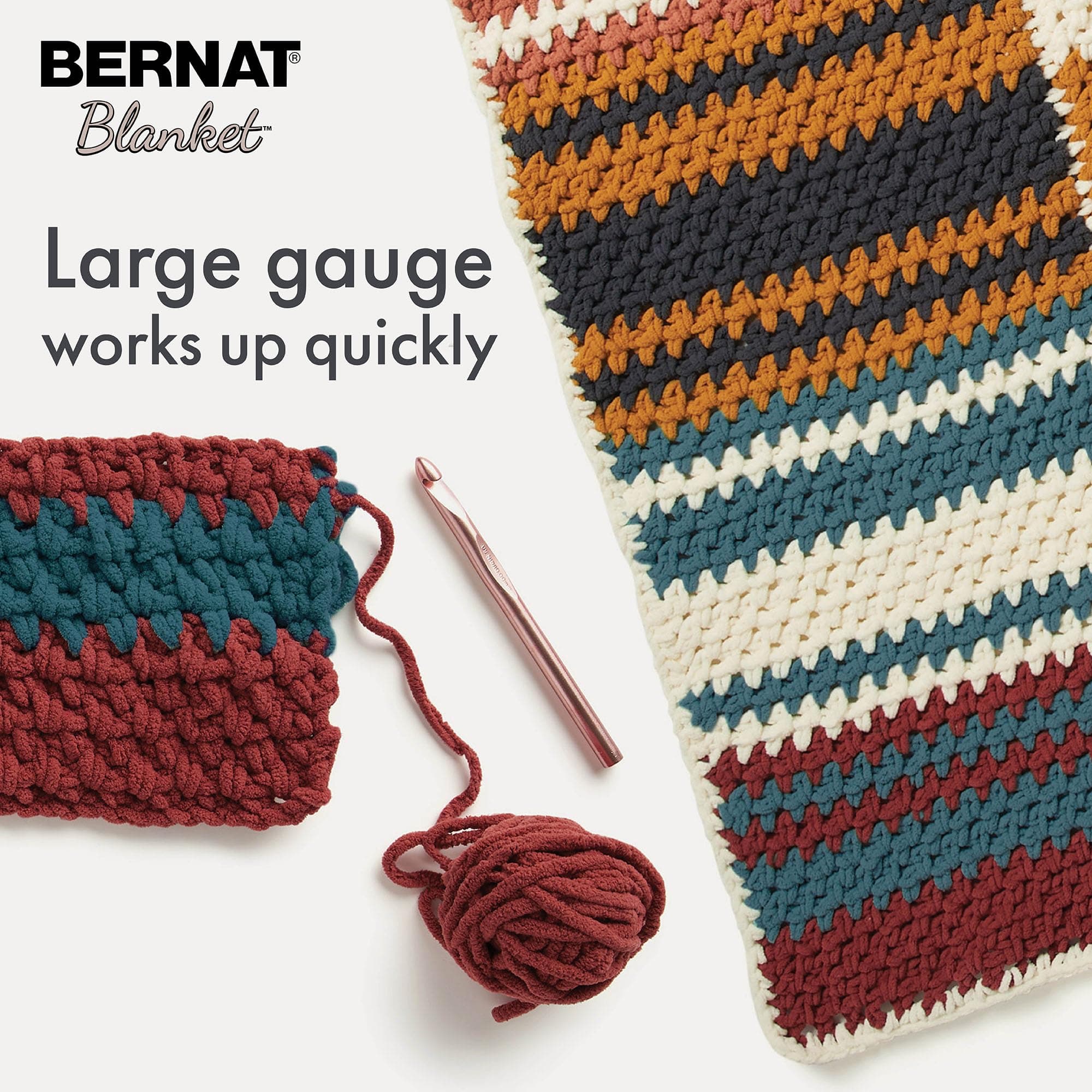 Bernat Blanket BB Deep Grape Yarn - 2 Pack of 300g/10.5oz - 100% Polyester - #6 - Thumbnail 3