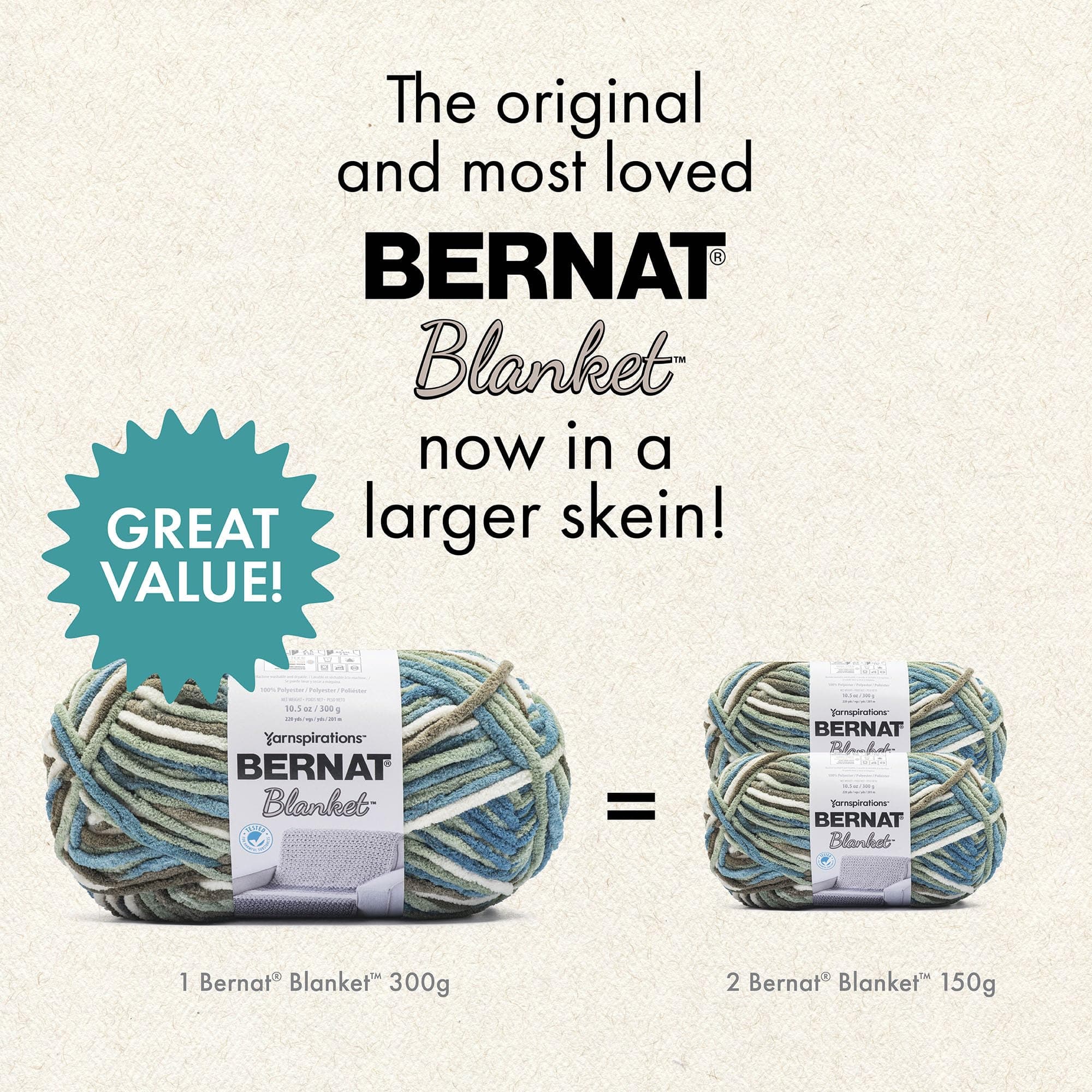 Bernat Blanket BB Deep Grape Yarn - 2 Pack of 300g/10.5oz - 100% Polyester - #6 - Thumbnail 4