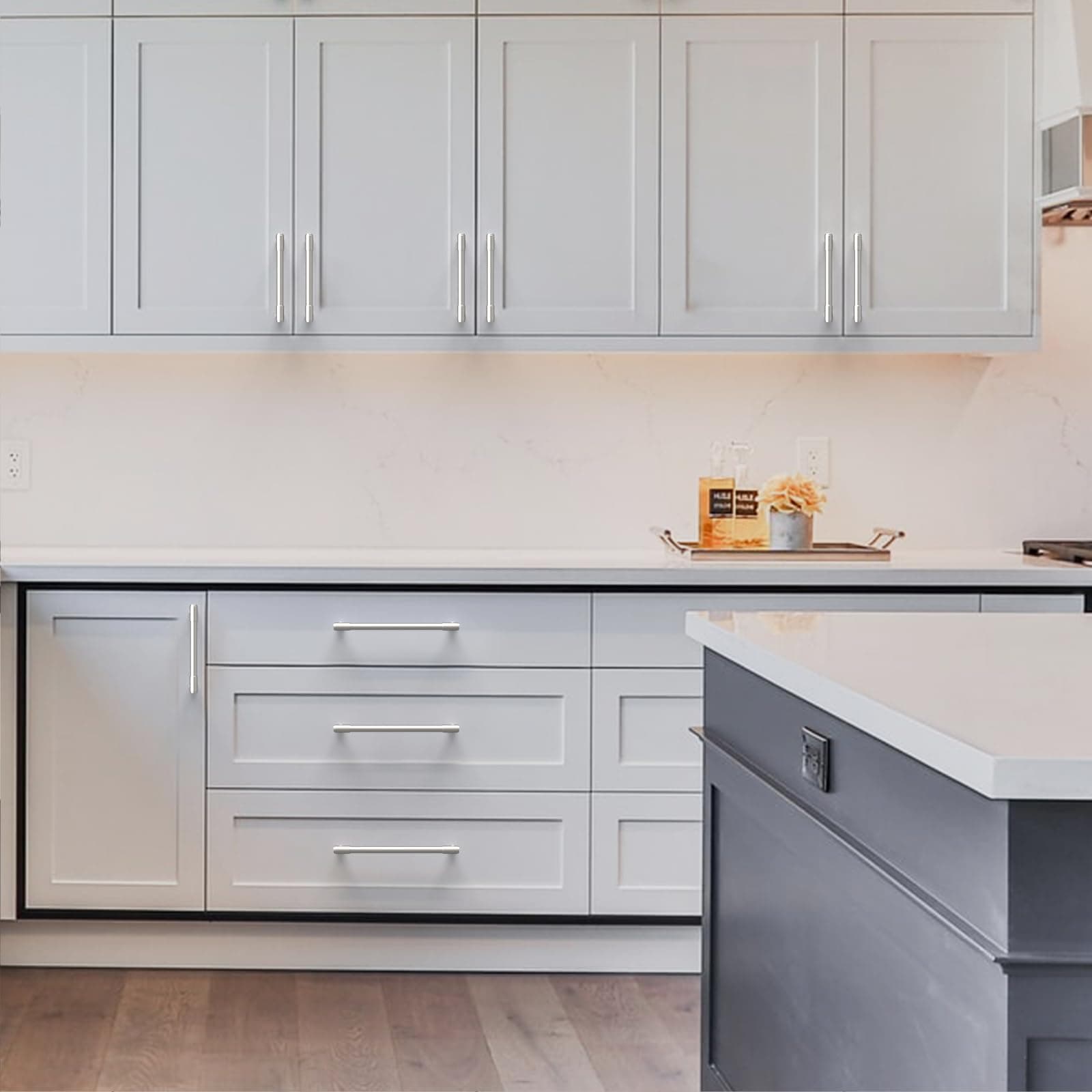 Amerdeco 10 Pack Brushed Satin Nickel Cabinet Pulls 3 Inch(76mm) Hole Center Dra - Thumbnail 5