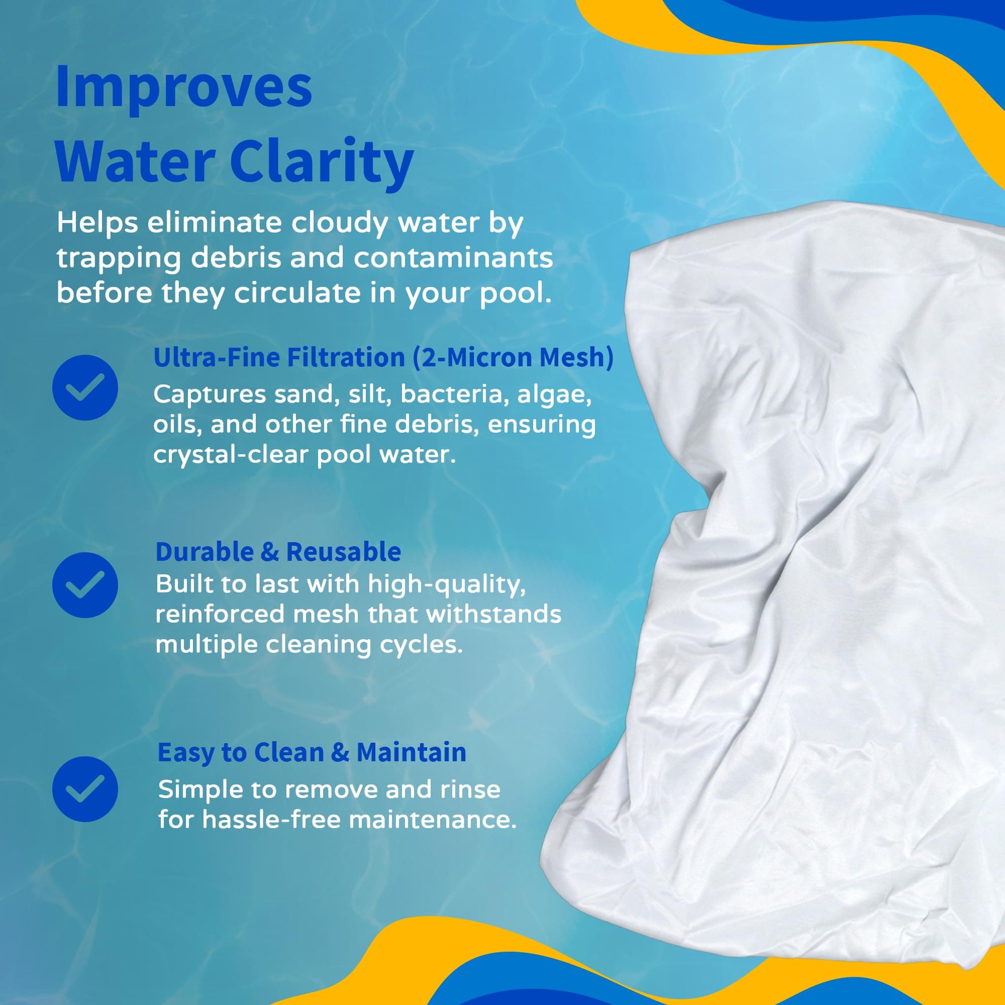 Blue Wave Aquafirst & Aquabot Pool Cleaner Replacement Filter Bag,White - Thumbnail 7