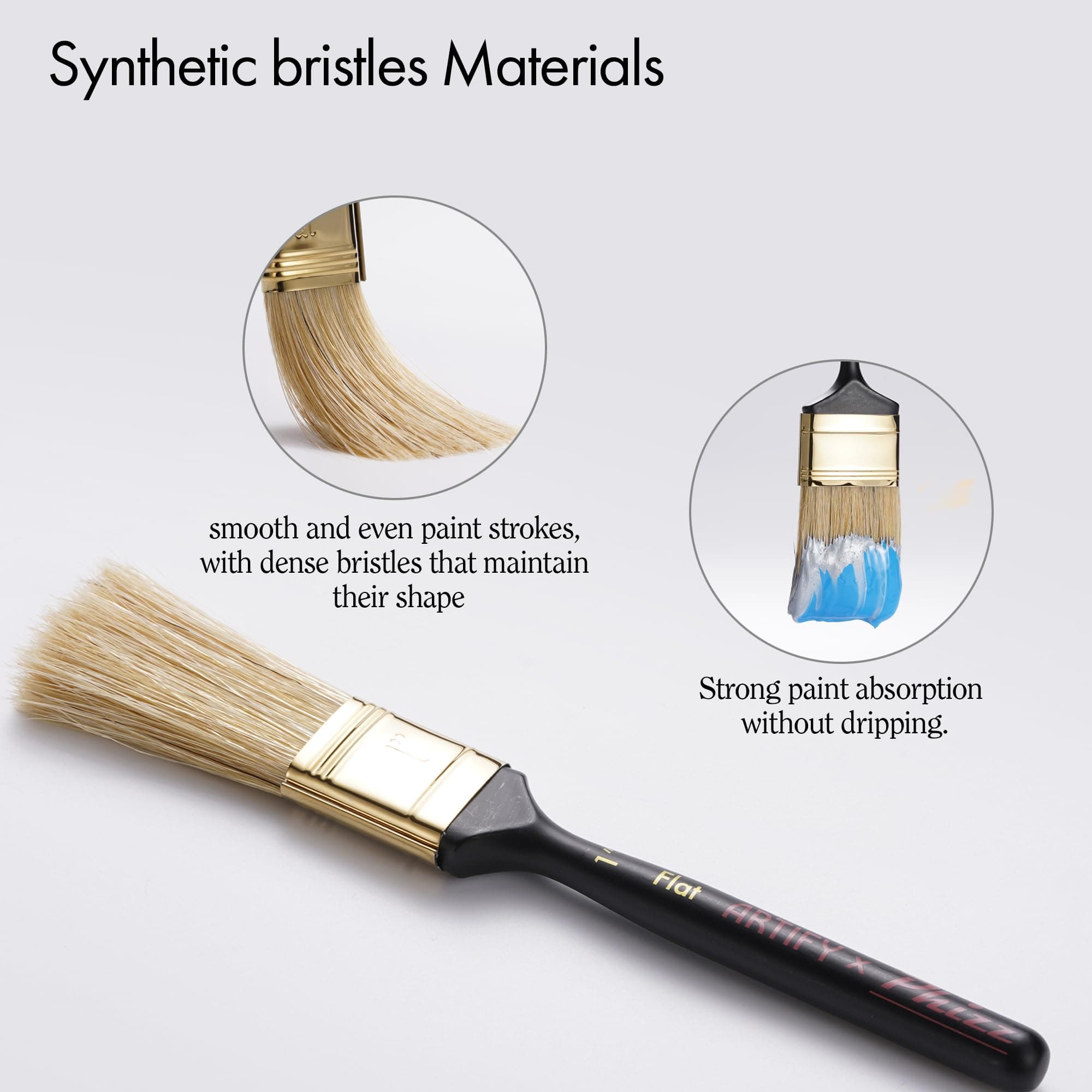 Artify Artist Paint Brush Set endorsed by Painter Phizz, 6-Piece Wet-on-Wet Oil - Thumbnail 3