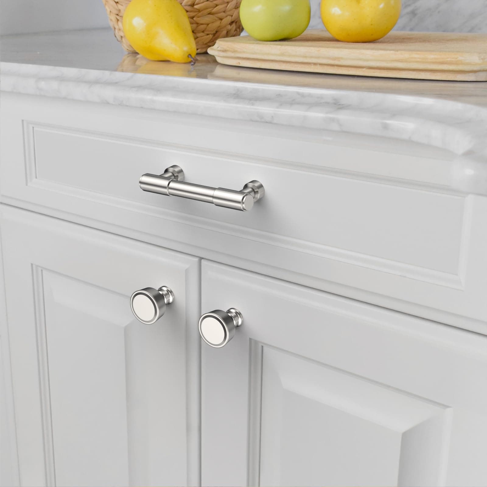 Amerdeco 10 Pack Brushed Satin Nickel Cabinet Pulls 3 Inch(76mm) Hole Center Dra - Thumbnail 4