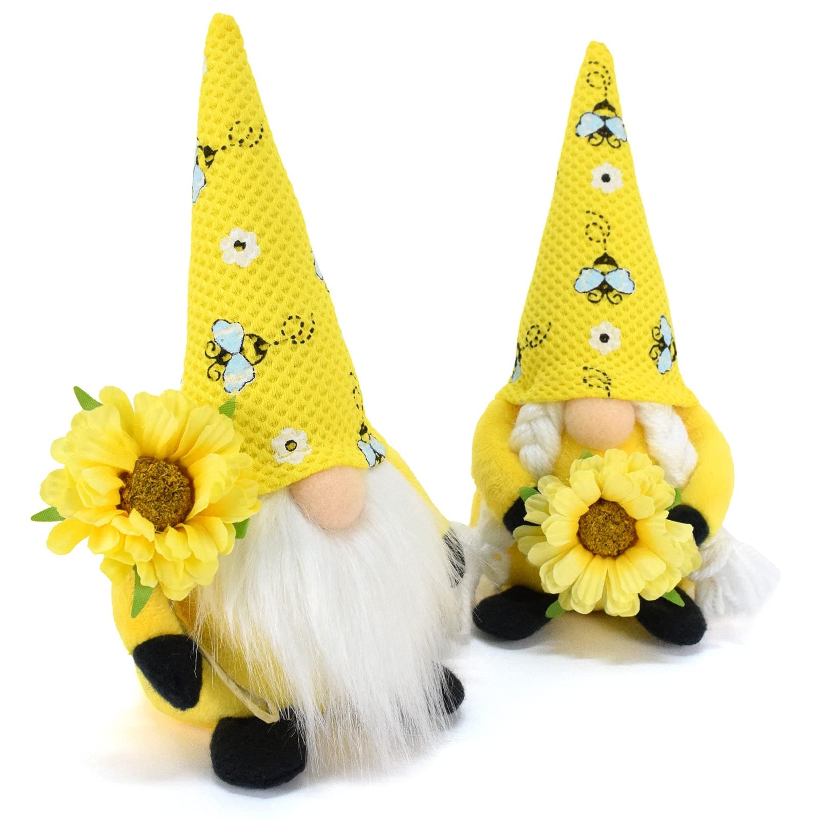 Vytina 2 Pcs Bumble Bee Gnomes Plush Swedish Tomte Nisse Doll Gonk Spring Decor - Thumbnail 7