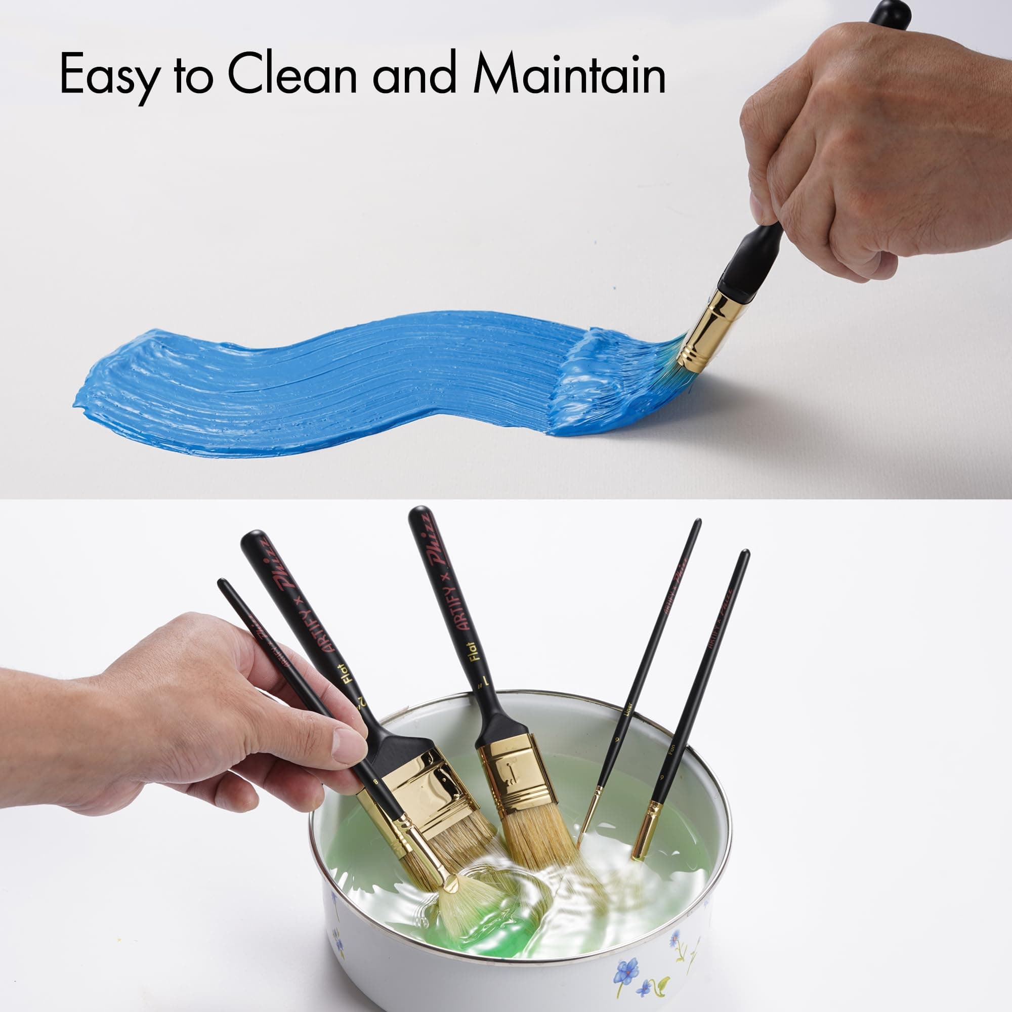 Artify Artist Paint Brush Set endorsed by Painter Phizz, 6-Piece Wet-on-Wet Oil - Thumbnail 4