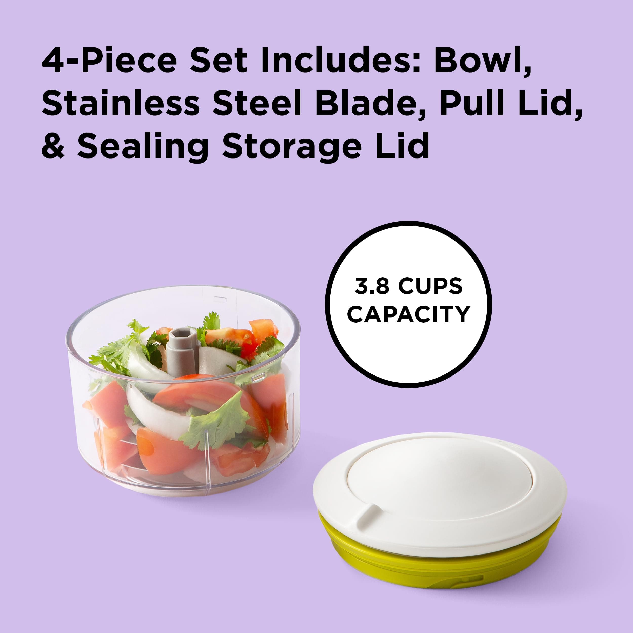 Chef’n VeggiChop Manual Hand-Powered Food Chopper and Processor, Chops Vegetable - Thumbnail 3