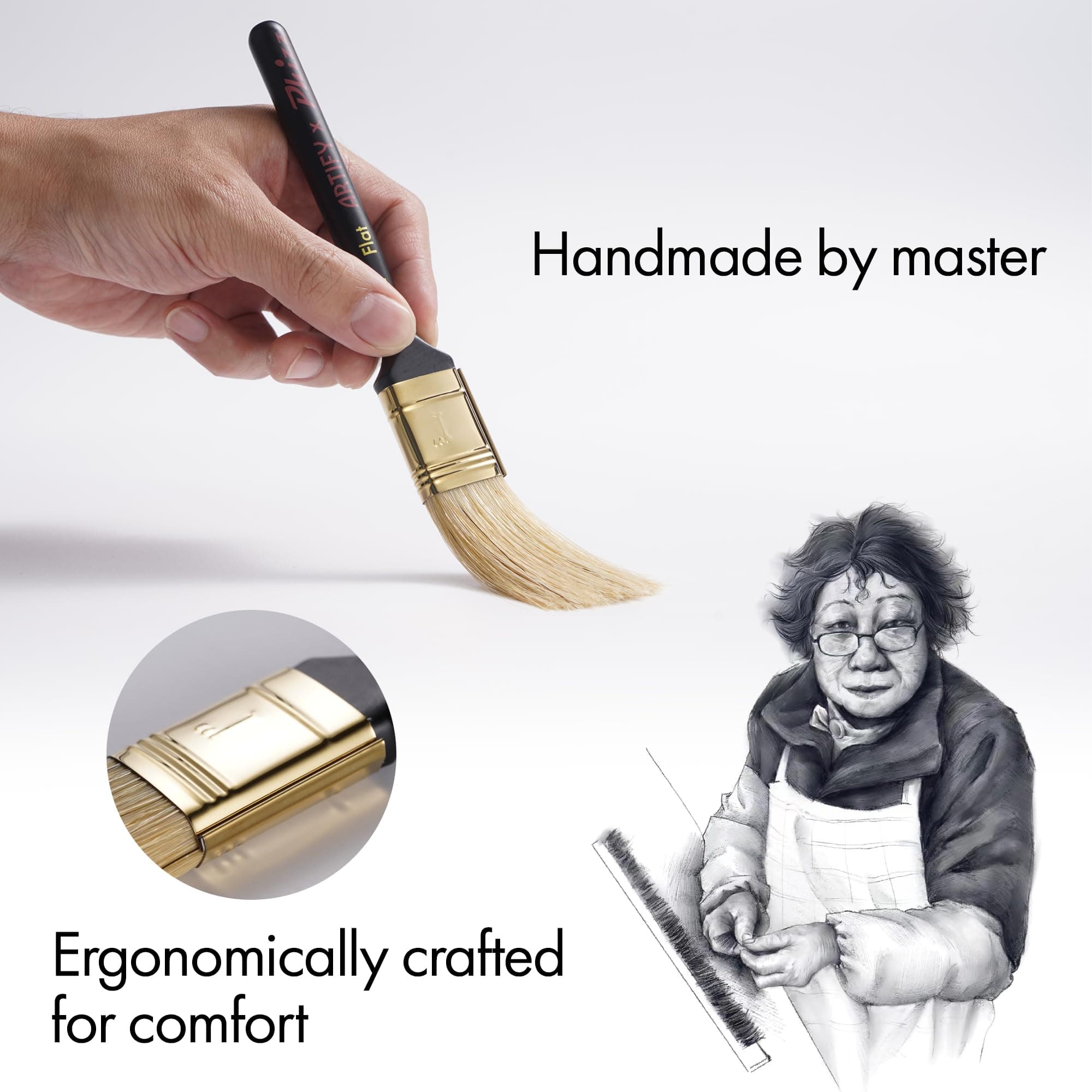 Artify Artist Paint Brush Set endorsed by Painter Phizz, 6-Piece Wet-on-Wet Oil - Thumbnail 5