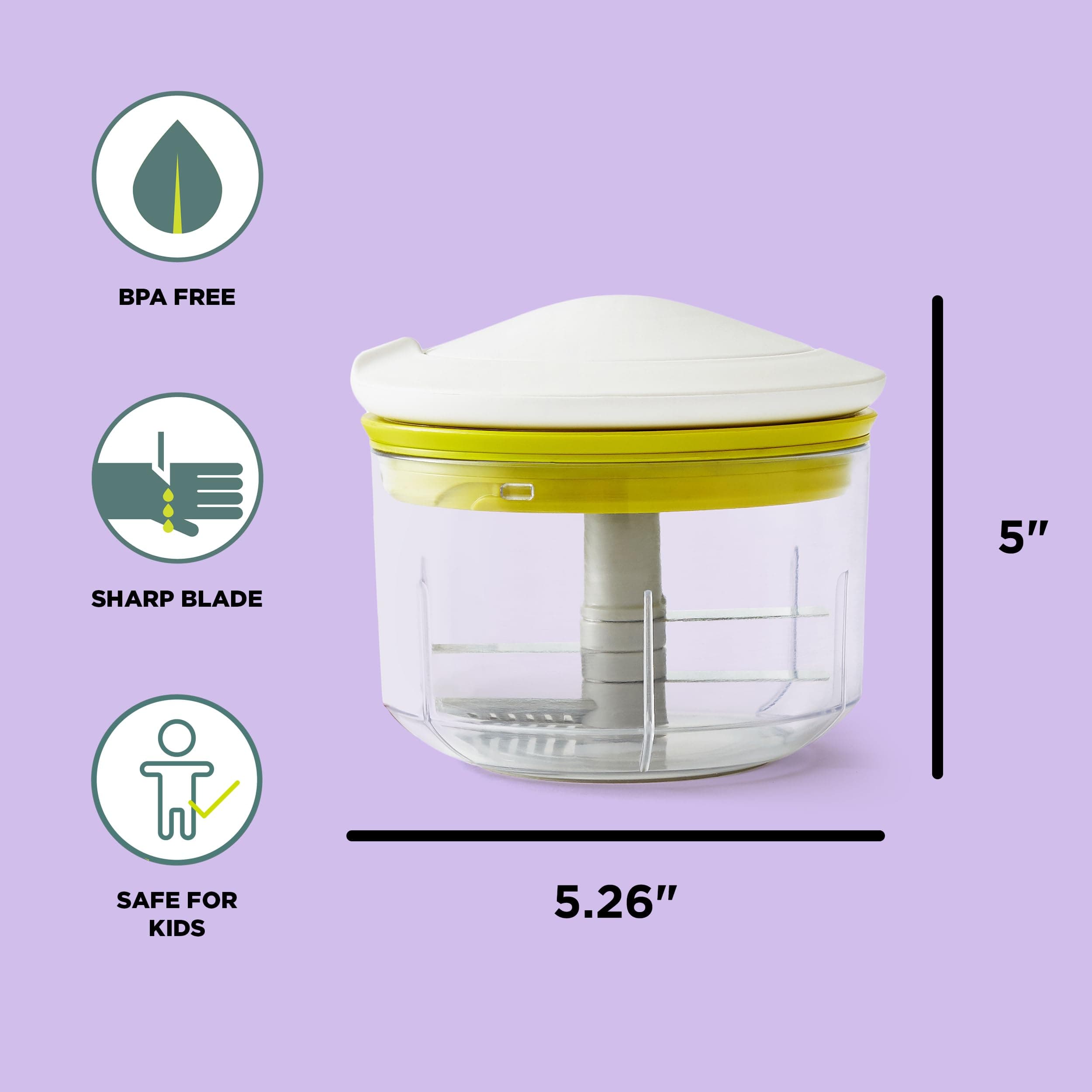 Chef’n VeggiChop Manual Hand-Powered Food Chopper and Processor, Chops Vegetable - Thumbnail 2