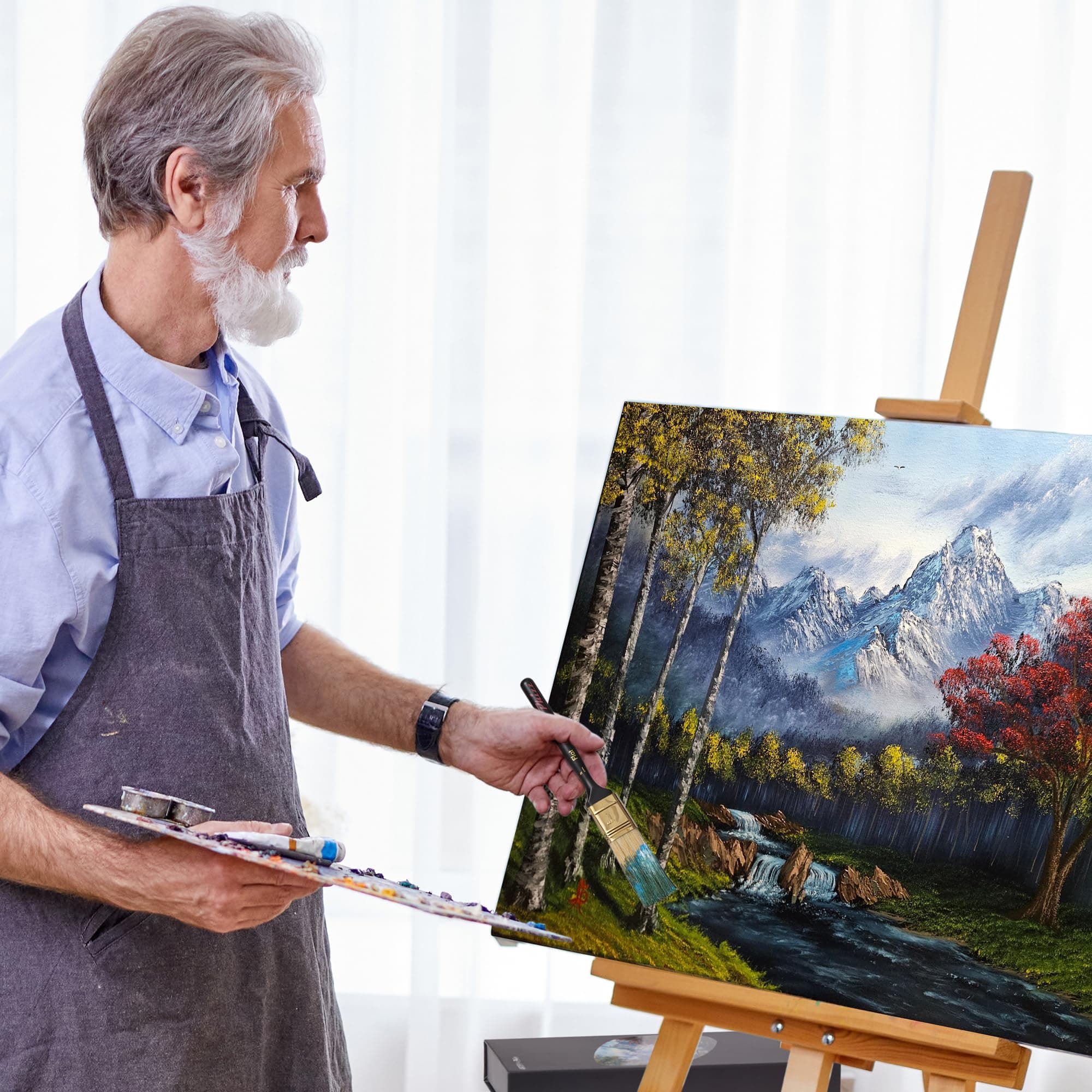 Artify Artist Paint Brush Set endorsed by Painter Phizz, 6-Piece Wet-on-Wet Oil - Thumbnail 7