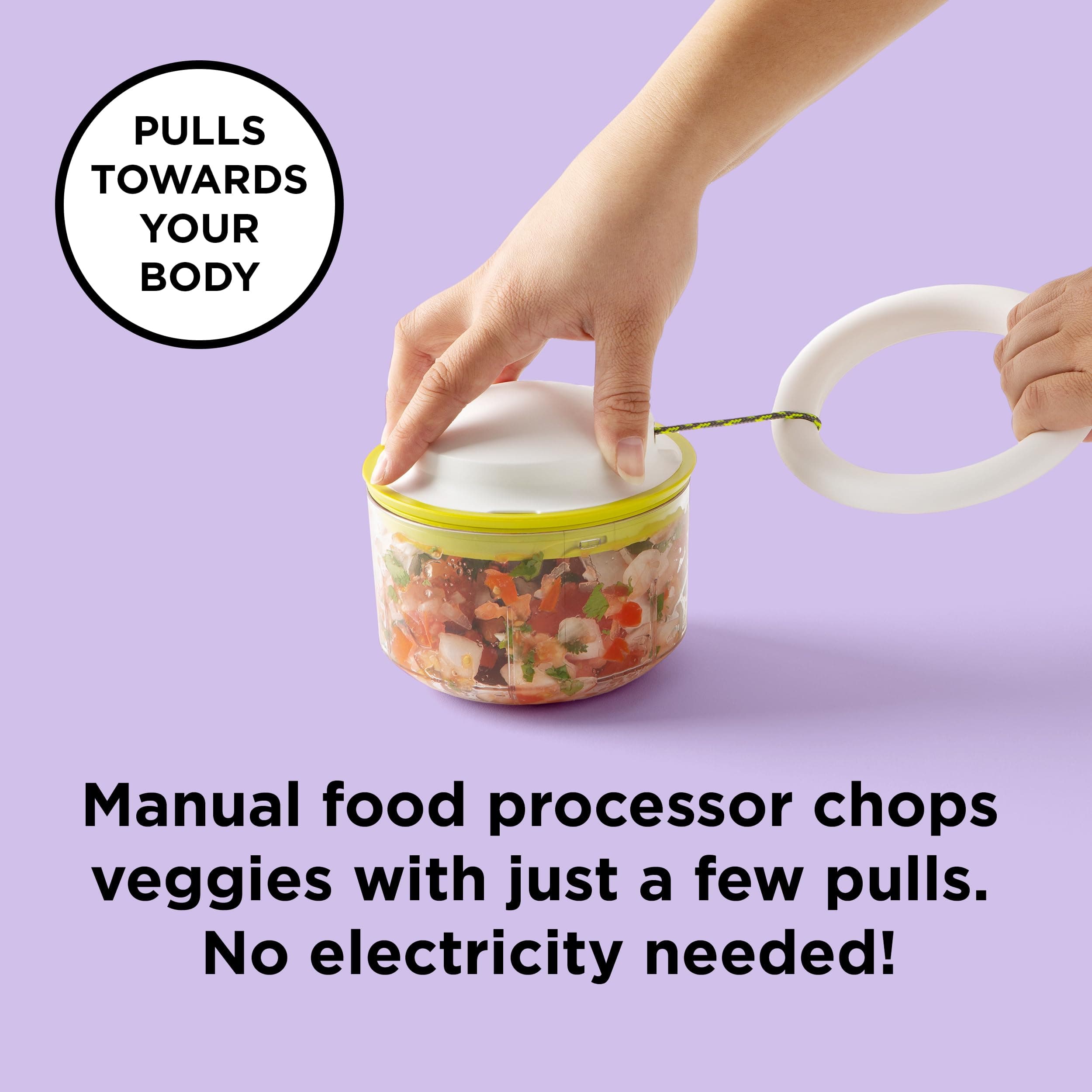 Chef’n VeggiChop Manual Hand-Powered Food Chopper and Processor, Chops Vegetable - Thumbnail 4