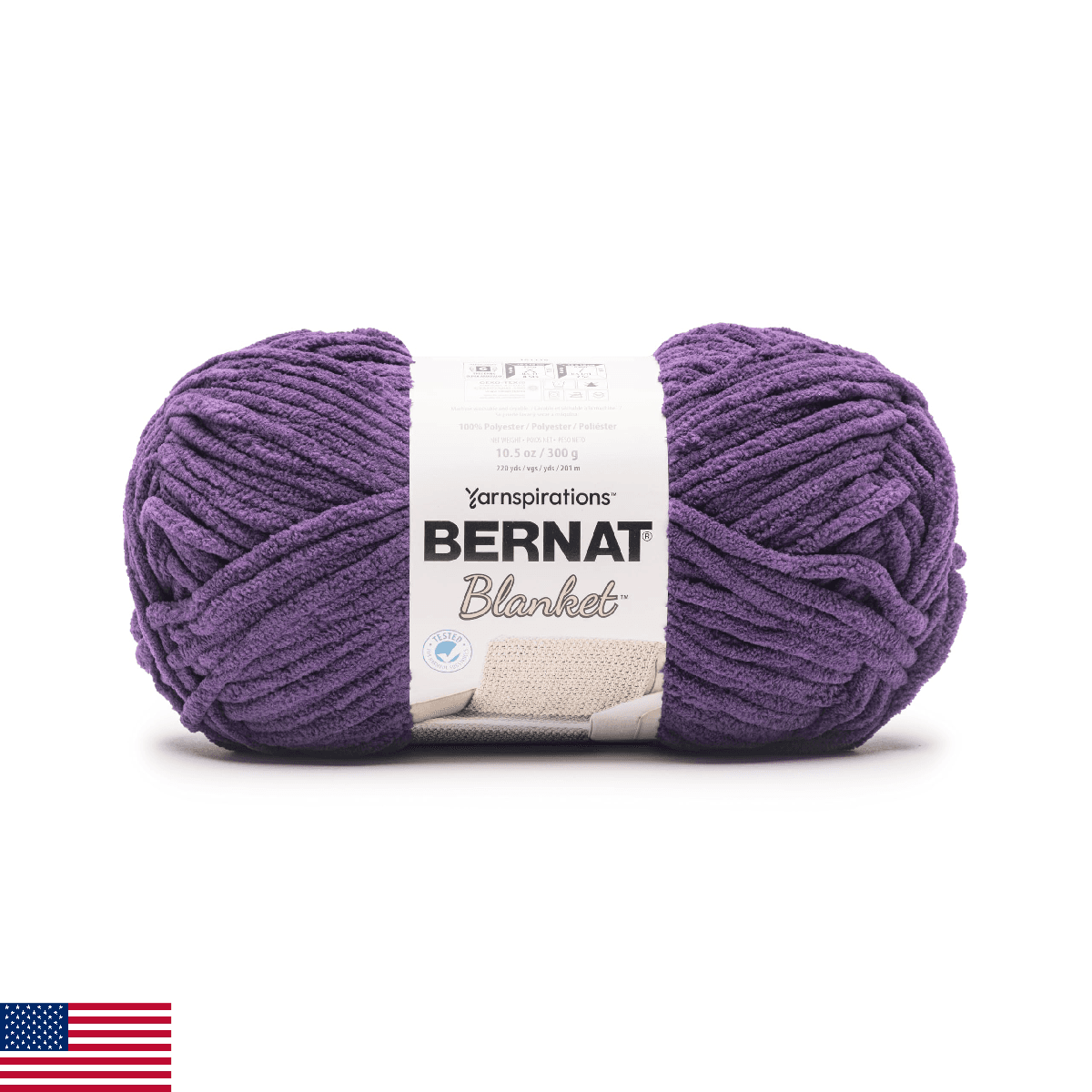 Bernat Blanket BB Deep Grape Yarn - 2 Pack of 300g/10.5oz - 100% Polyester - #6 - Image 1