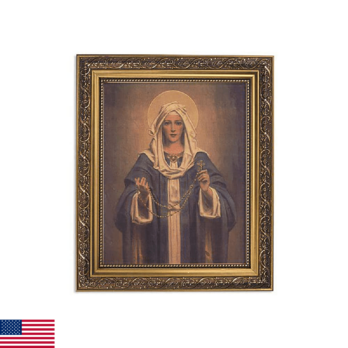Christian Brands Inspirational Framed Print Our Lady of The Rosary, 11Wx135H, Br - Image 1