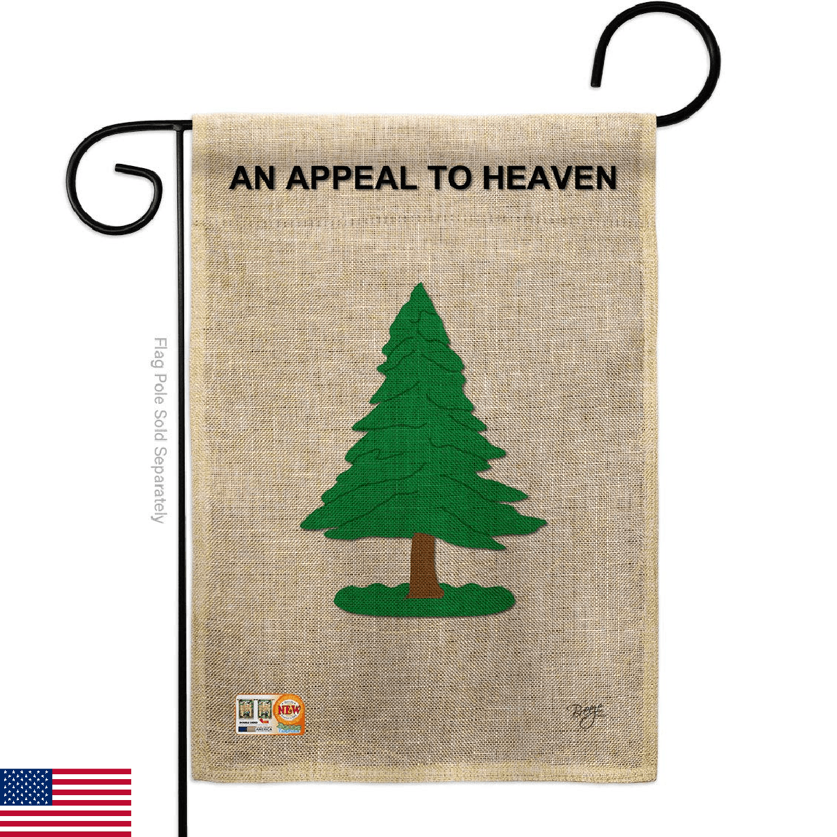 Breeze Decor Pine Tree Garden Americana US Historic July Memorial Veteran Indepe - Image 1