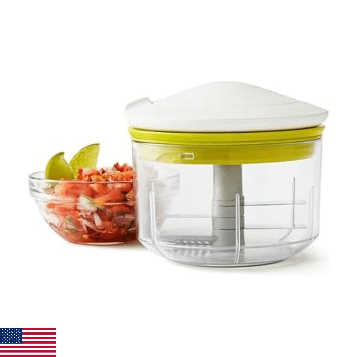 Chef’n VeggiChop Manual Hand-Powered Food Chopper and Processor, Chops Vegetable - Image 1