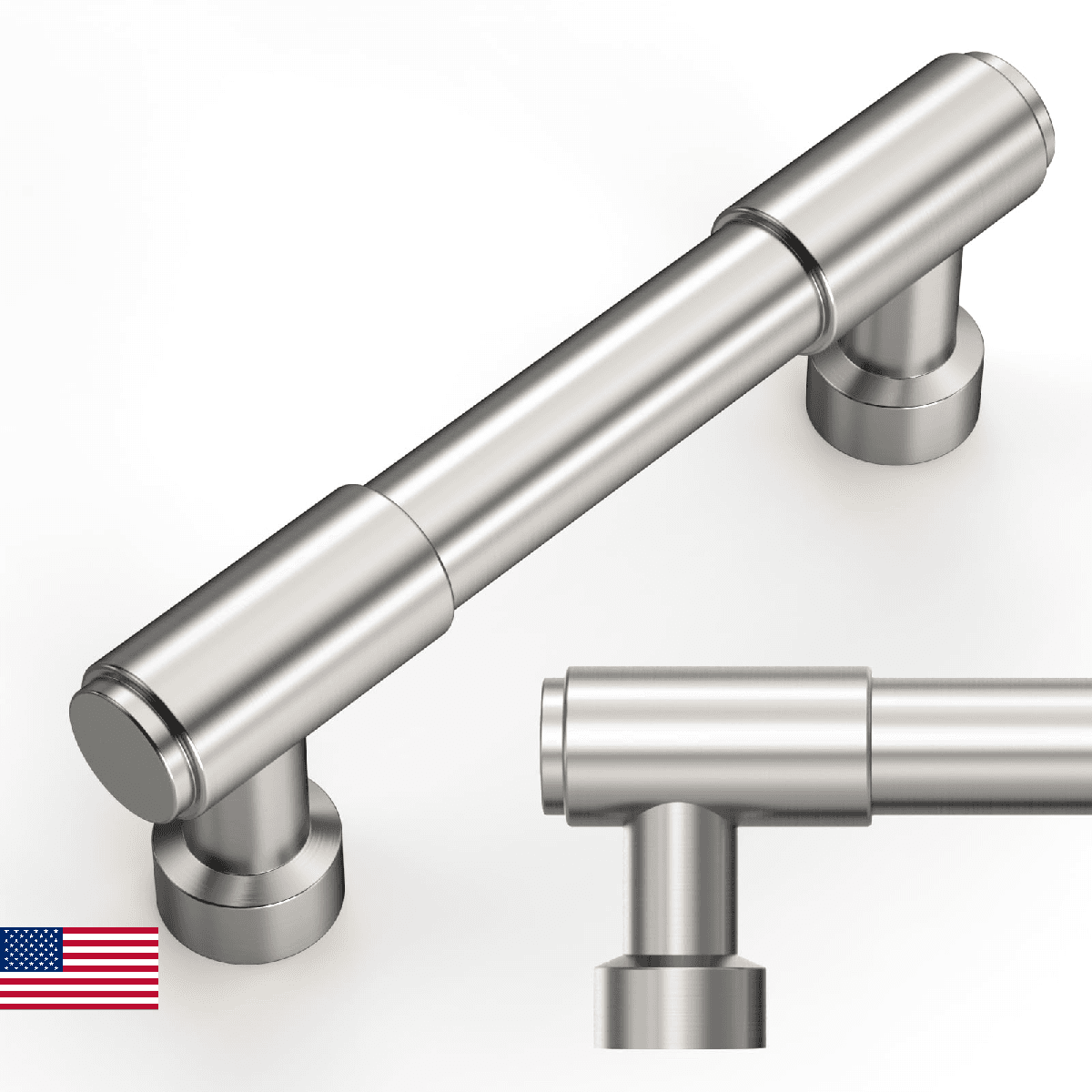 Amerdeco 10 Pack Brushed Satin Nickel Cabinet Pulls 3 Inch(76mm) Hole Center Dra - Image 1