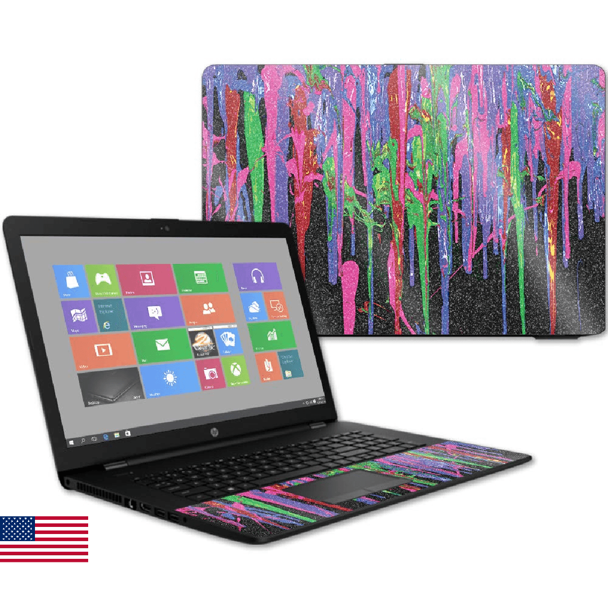 Mighty Skins Glossy Glitter Skin HP 17t Laptop 17.3" Drips Protective High-Gloss - Image 1