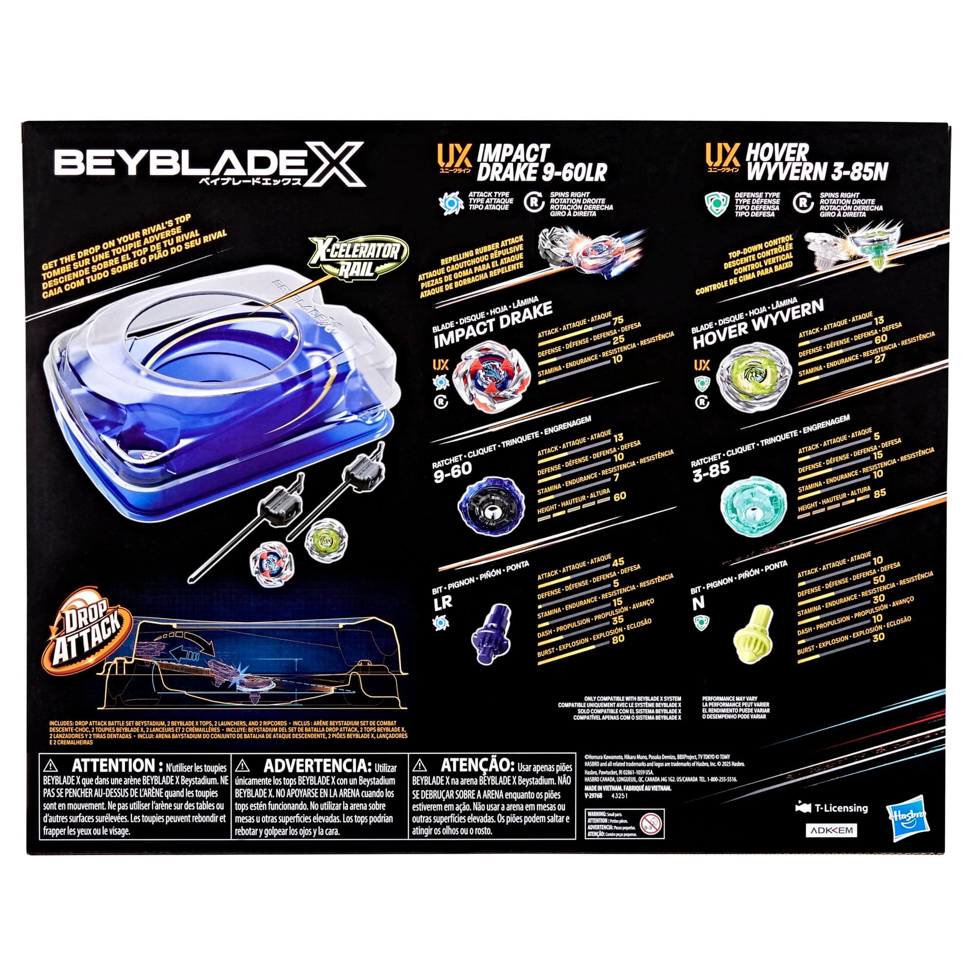 Beyblade X Drop Attack Battle Set with Beystadium Arena, 2 Takara Tomy Tops & La - Thumbnail 2