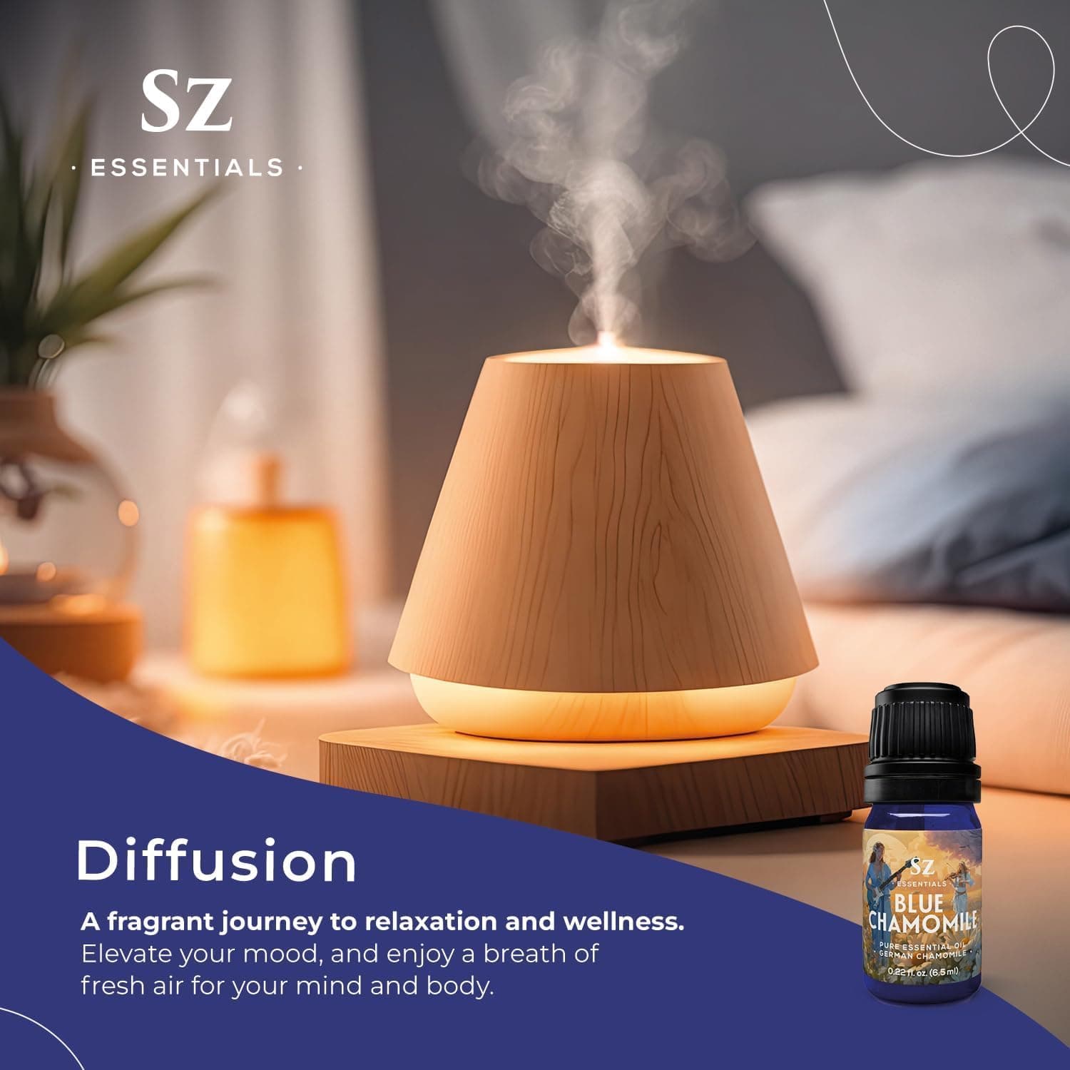 Sz Essentials Blue Chamomile Essential Oil 0.22 fl oz Deepest Blue German Bulgar - Thumbnail 6