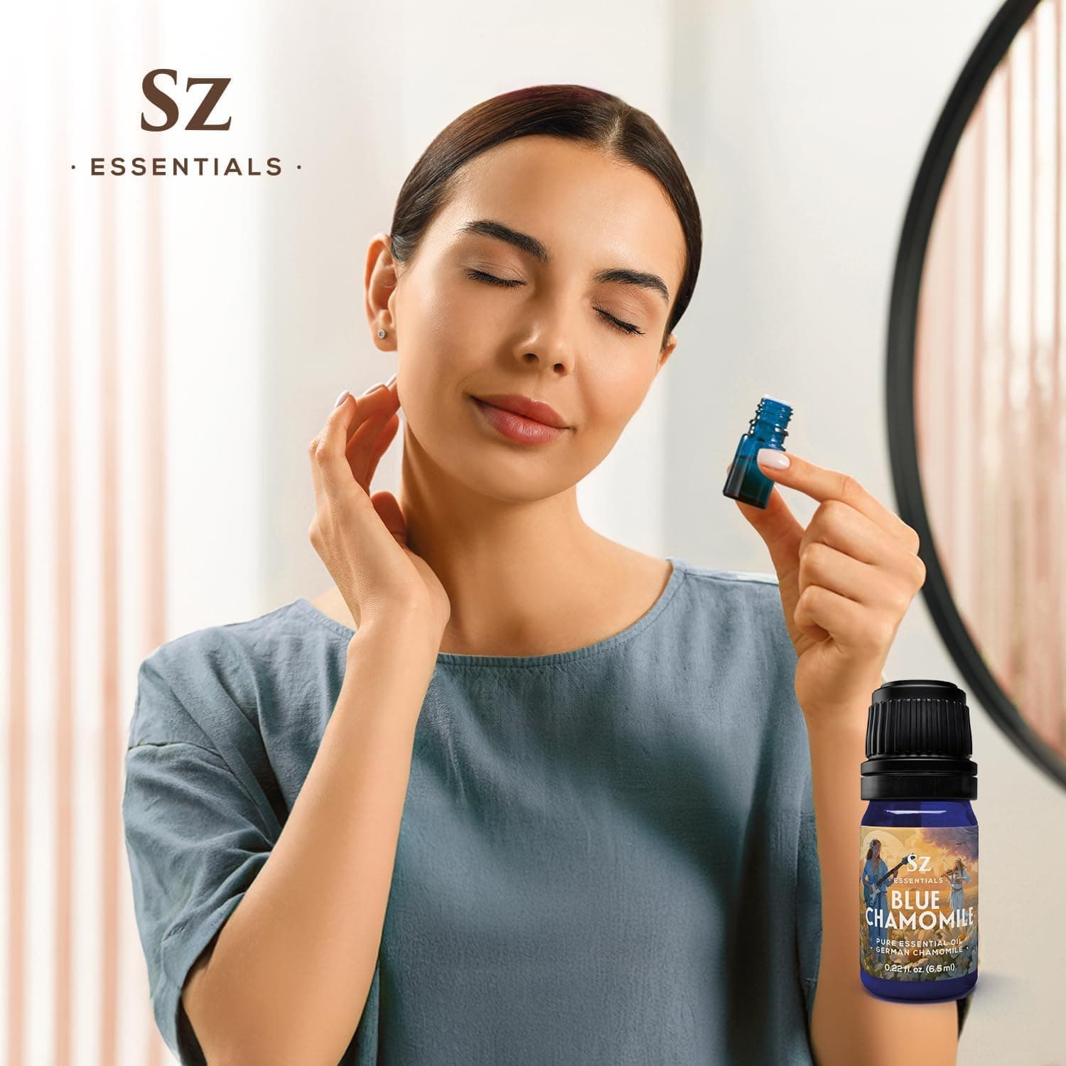 Sz Essentials Blue Chamomile Essential Oil 0.22 fl oz Deepest Blue German Bulgar - Thumbnail 8