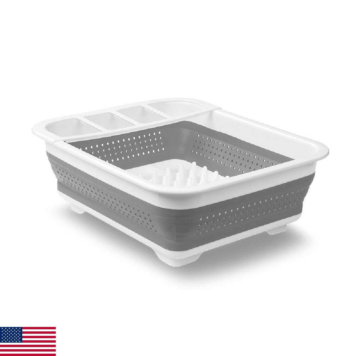 madesmart Collapsible Drying Dish Rack Sinkware Collection Easy Storage BPA-Free - Image 1