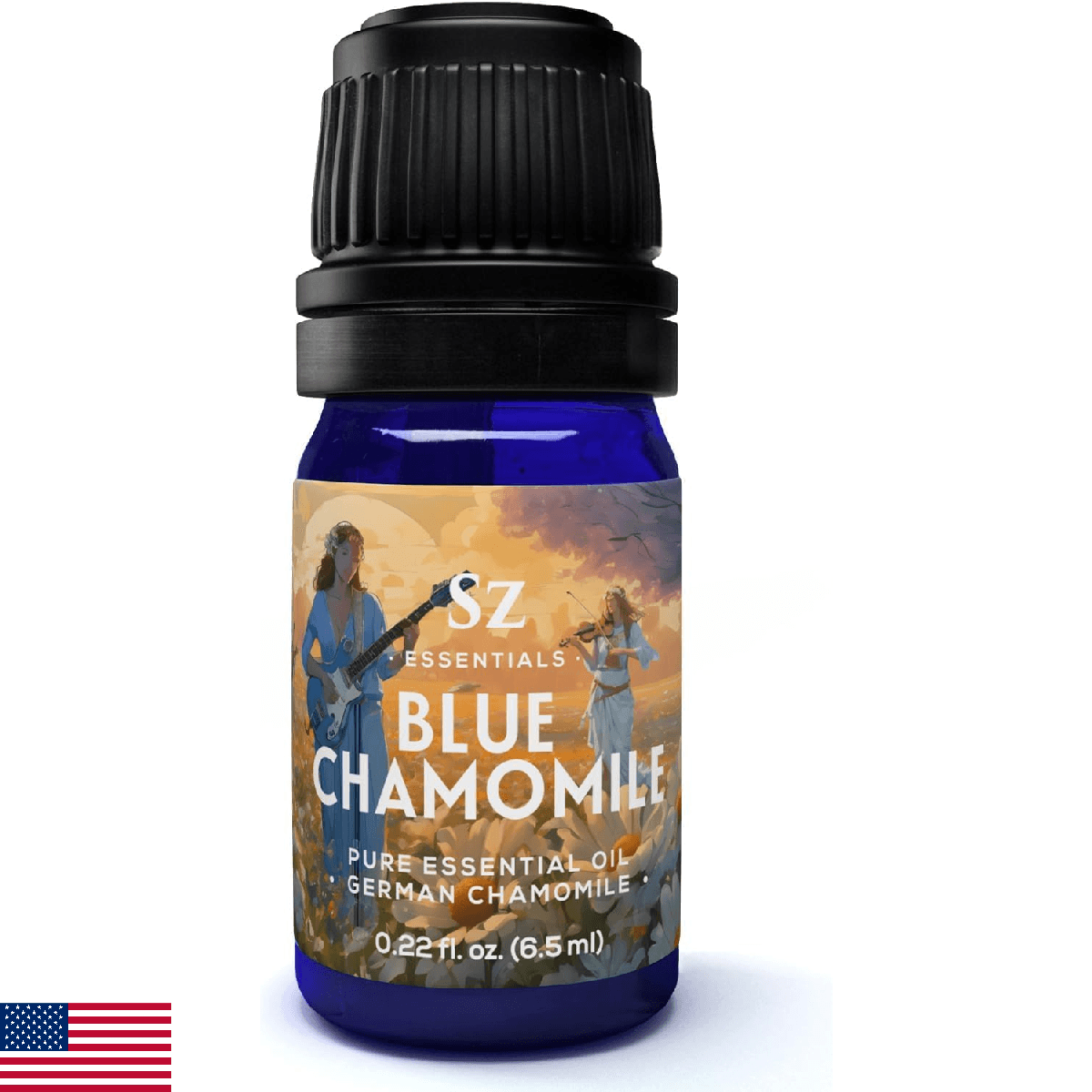 Sz Essentials Blue Chamomile Essential Oil 0.22 fl oz Deepest Blue German Bulgar - Image 1