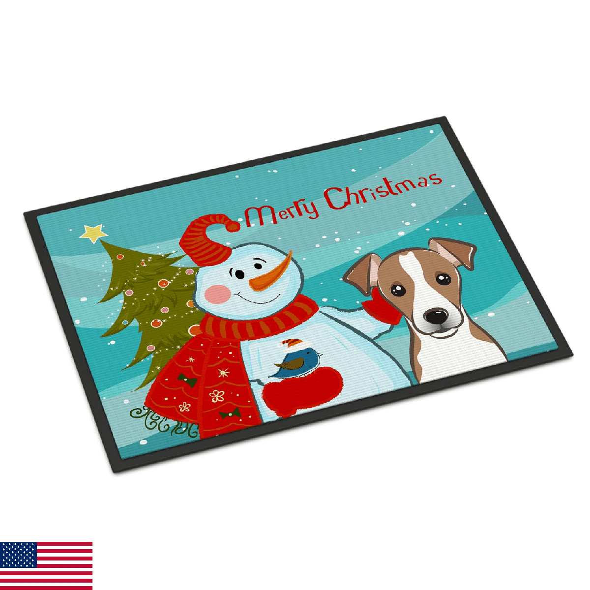 Caroline's Treasures BB1880JMAT Snowman with Jack Russell Terrier Doormat 24x36 - Image 1