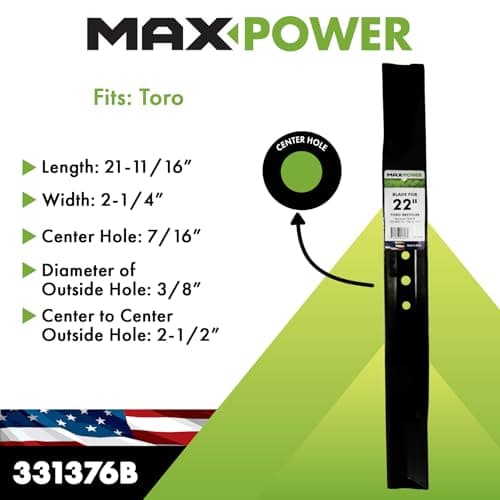 MaxPower 331376B Mower Blade for 22in Toro Recycler Replacement OEM 104-8697-03 - Thumbnail 2