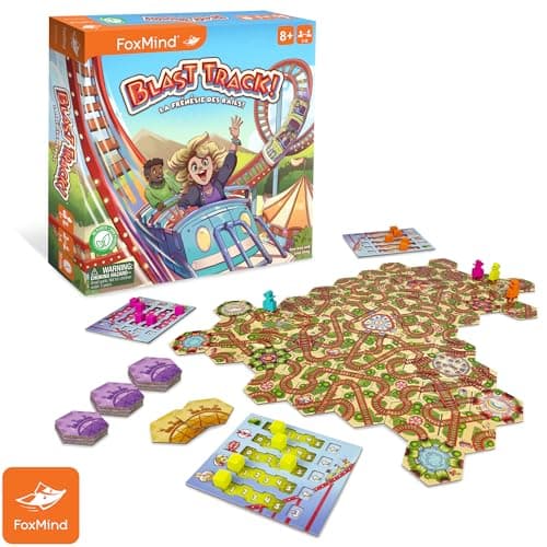 FoxMind Games Blast Track Cooperative Rollercoaster Board Game Family Fun Kids A - Thumbnail 2