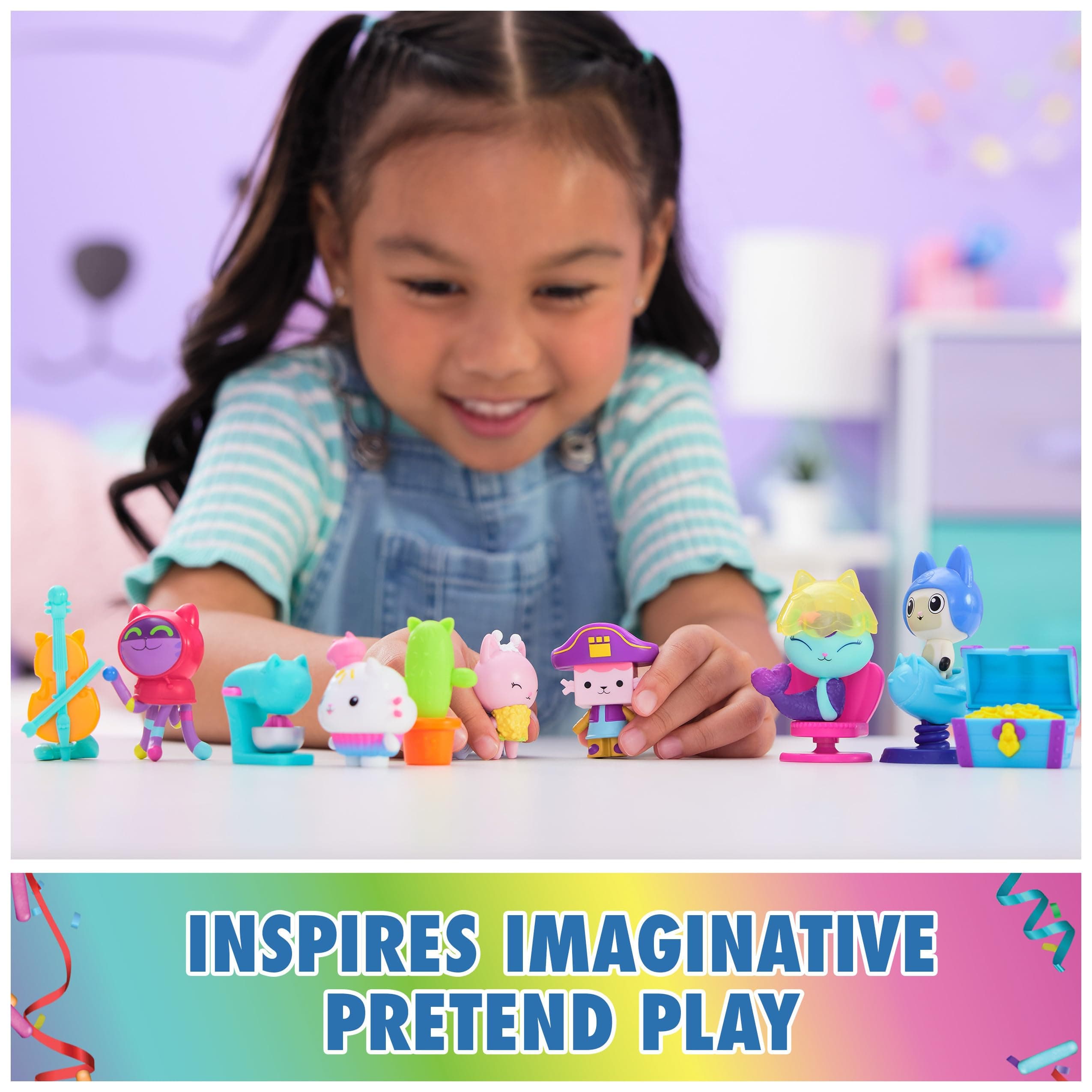 Gabby’s Dollhouse, 12-Piece Story Figures Gift Pack, with 6 Toy Figures & 6 Doll - Thumbnail 9