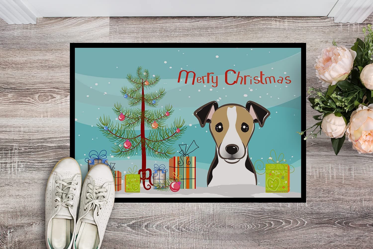 Caroline's Treasures BB1633JMAT Christmas Tree and Jack Russell Terrier Doormat - Thumbnail 2