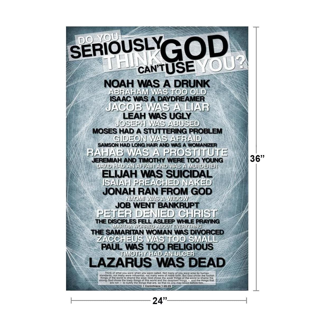 Do You Seriously Think God Cant Use You Religious Cool Wall Art Print Poster 24x - Thumbnail 4