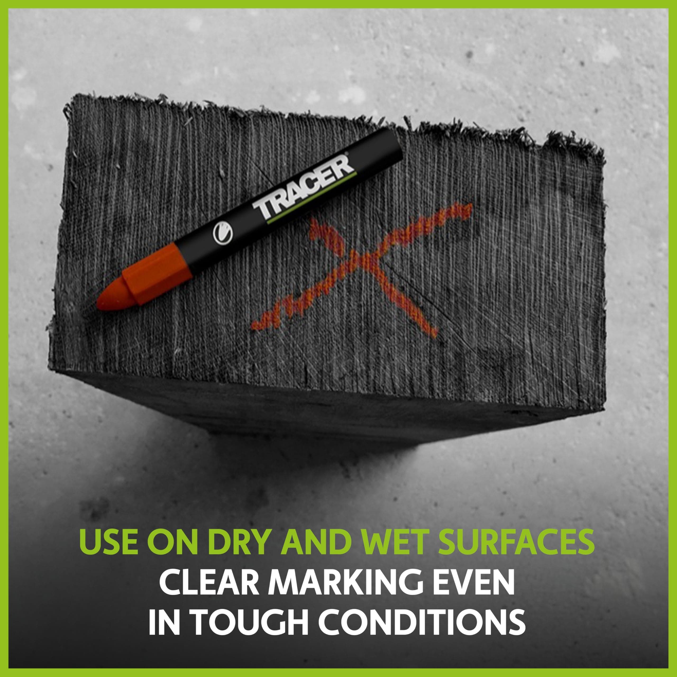 Tracer Construction Lumber Crayon Markers, Pack of 12 - Mixed Colours. 6 x Yello - Thumbnail 5