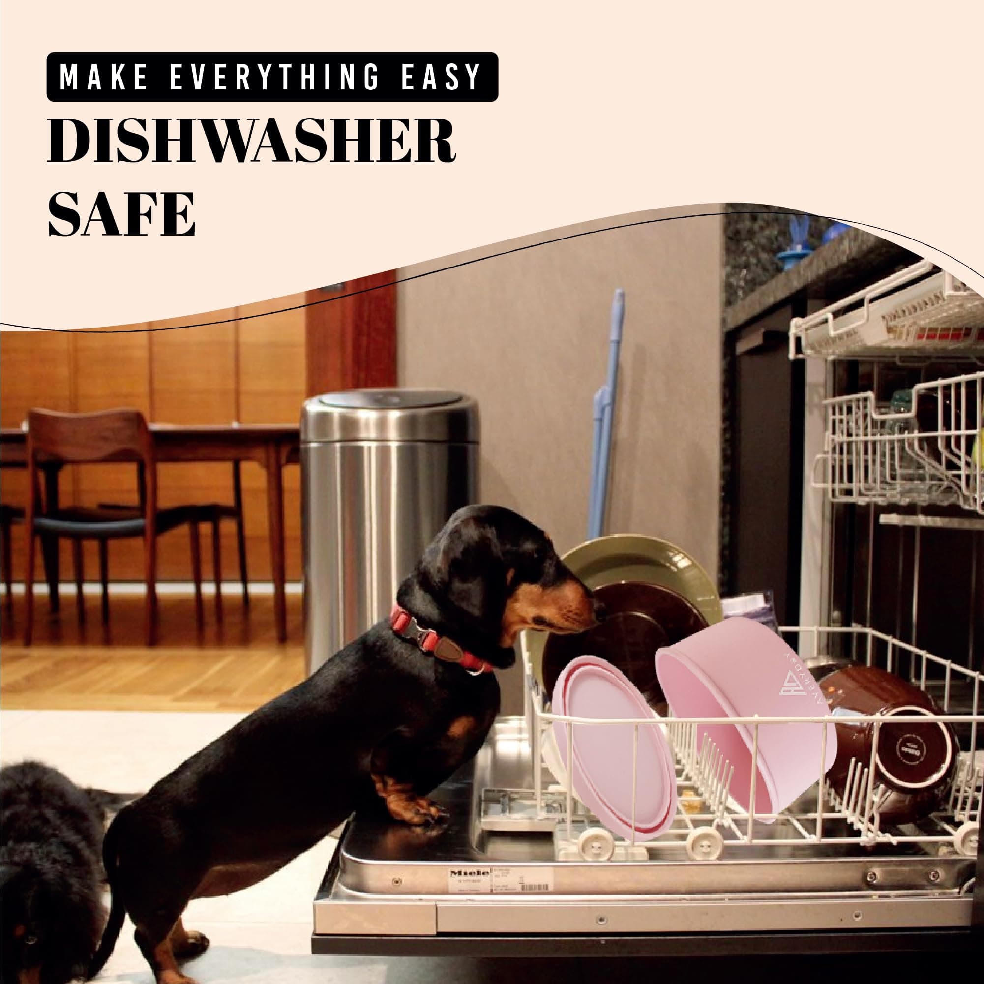 AVERYDAY 50 Oz Travel Dog Bowls with Lids, 2-in-1 Portable Pet Bowls for Food an - Thumbnail 6