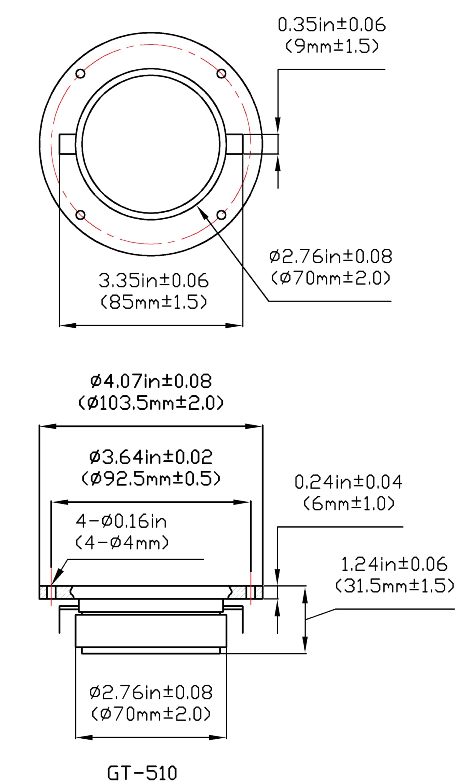 Goldwood Sound 100 Watts 8ohm Silk Dome Speaker Tweeter Black (GT-510) - Thumbnail 2