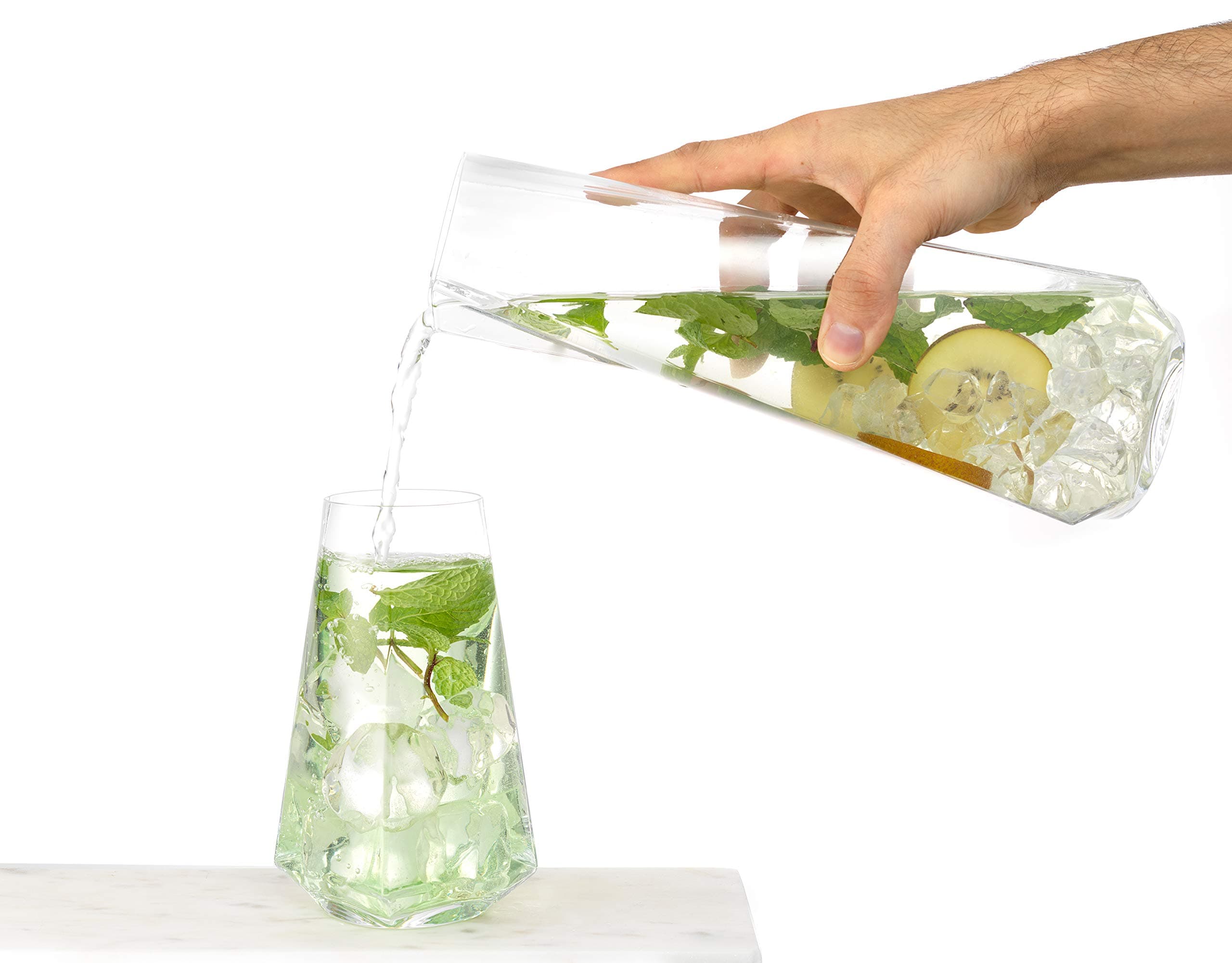 JoyJolt Infiniti 43Oz Deluxe Glass Pitcher - Premium Quality Crystal Lemonade & - Thumbnail 6