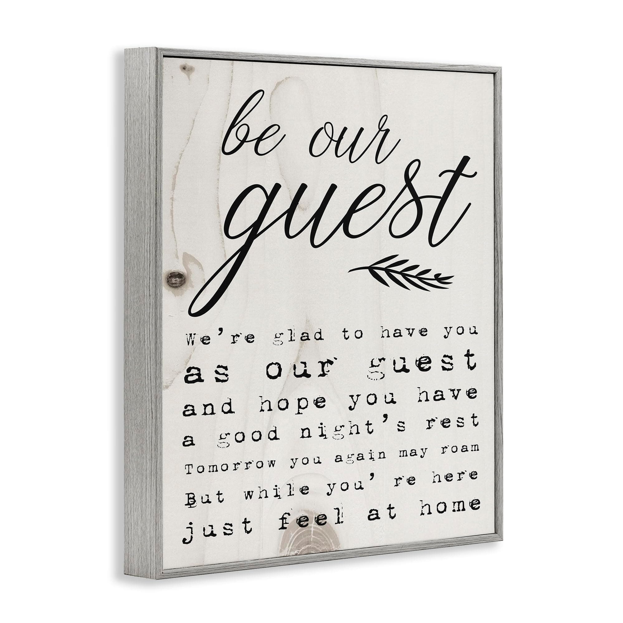 Stupell Industries Be Our Guest Poem Cursive Grey Framed Wall Art, 11 x 14, Desi - Thumbnail 3