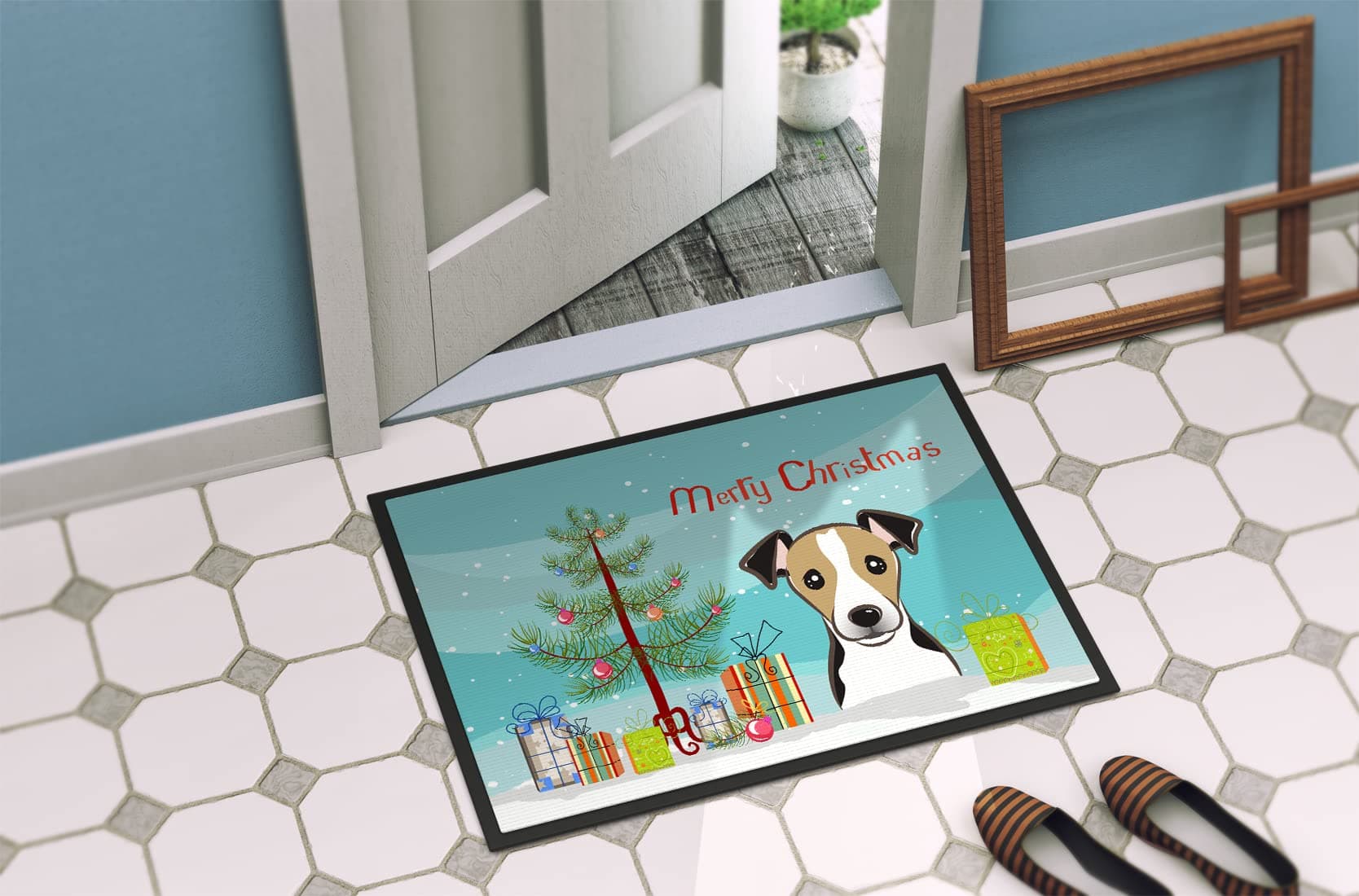 Caroline's Treasures BB1633JMAT Christmas Tree and Jack Russell Terrier Doormat - Thumbnail 4