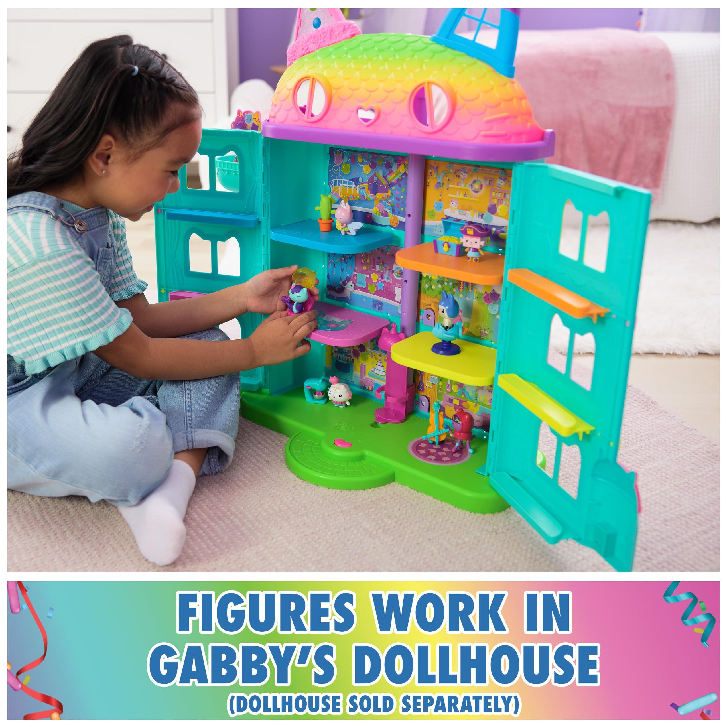 Gabby’s Dollhouse, 12-Piece Story Figures Gift Pack, with 6 Toy Figures & 6 Doll - Thumbnail 6