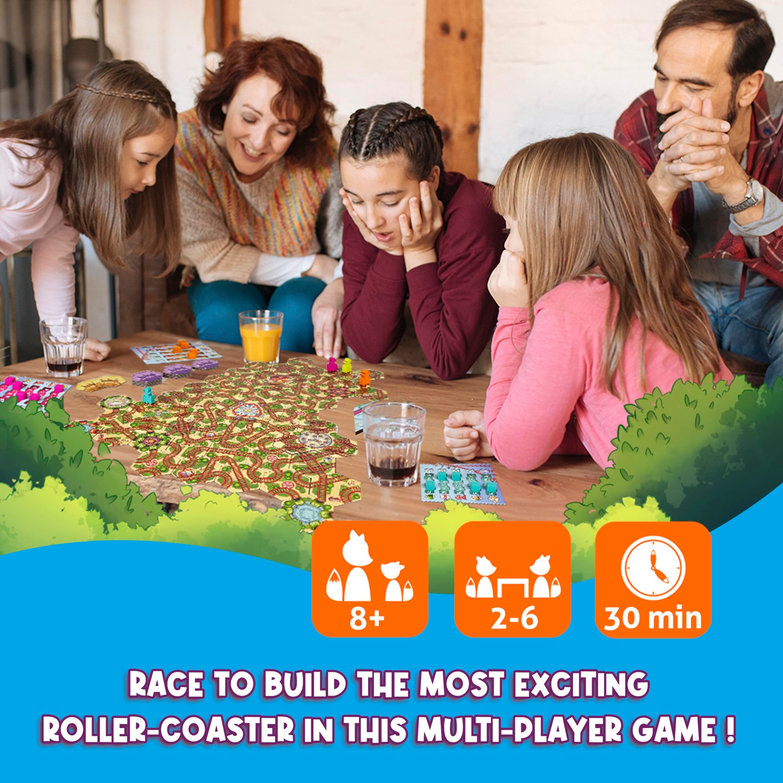 FoxMind Games Blast Track Cooperative Rollercoaster Board Game Family Fun Kids A - Thumbnail 6