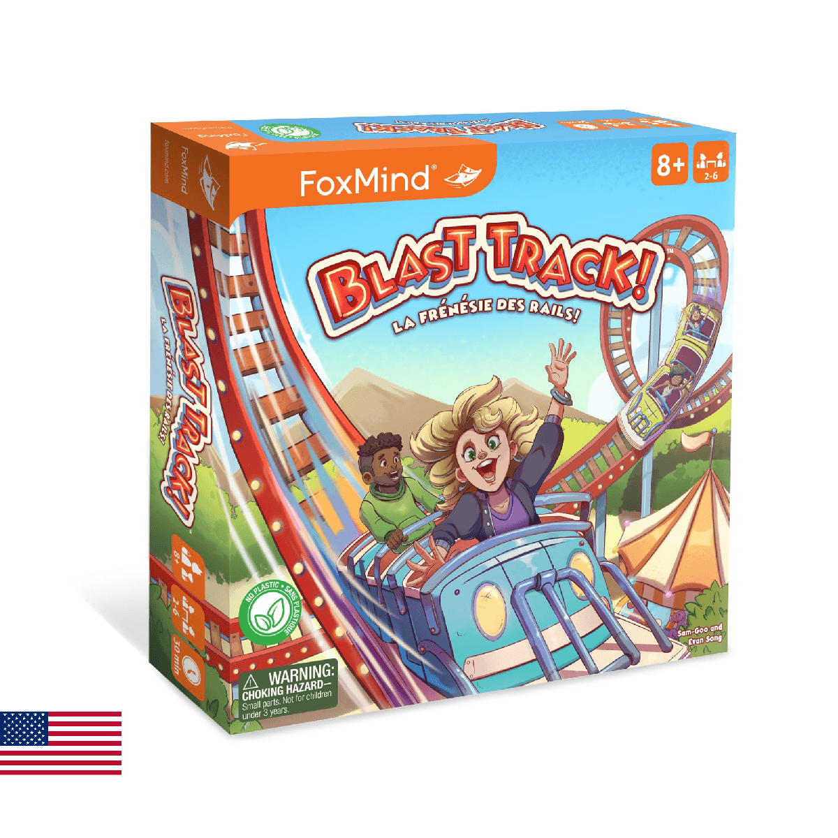 FoxMind Games Blast Track Cooperative Rollercoaster Board Game Family Fun Kids A - Image 1