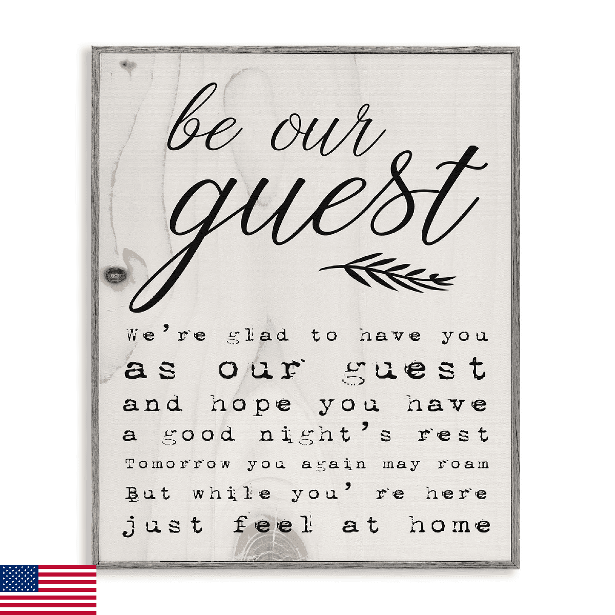 Stupell Industries Be Our Guest Poem Cursive Grey Framed Wall Art, 11 x 14, Desi - Image 1
