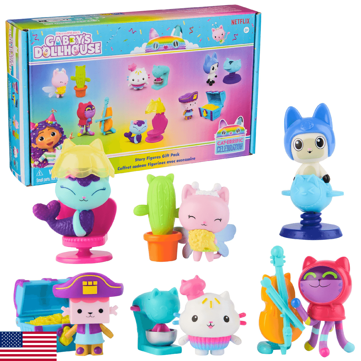 Gabby’s Dollhouse, 12-Piece Story Figures Gift Pack, with 6 Toy Figures & 6 Doll - Image 1