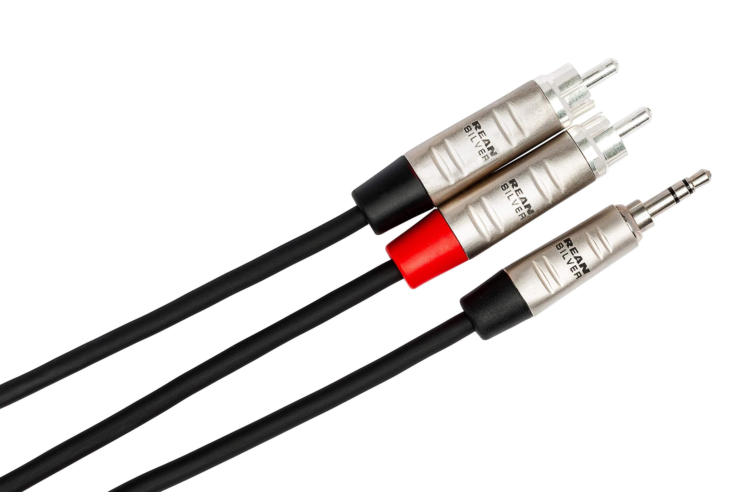 Hosa HMR-010Y REAN 3.5 mm TRS to Dual RCA Pro Stereo Breakout Cable, 10 Feet - Thumbnail 2