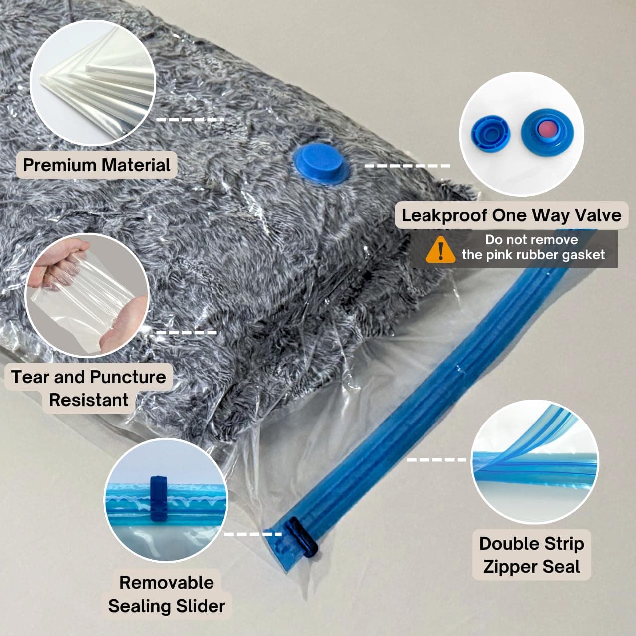 Nellivia 35 Pack Vacuum Storage Bags with Pump for Bedding Clothing Luggage Orga - Thumbnail 6