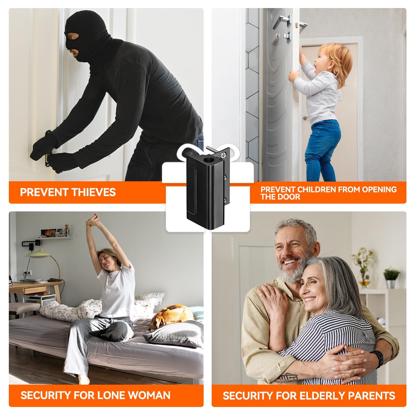 Tonitrui Home Security Door Reinforcement Lock for Front/Inward Swing Doors - Up - Thumbnail 7