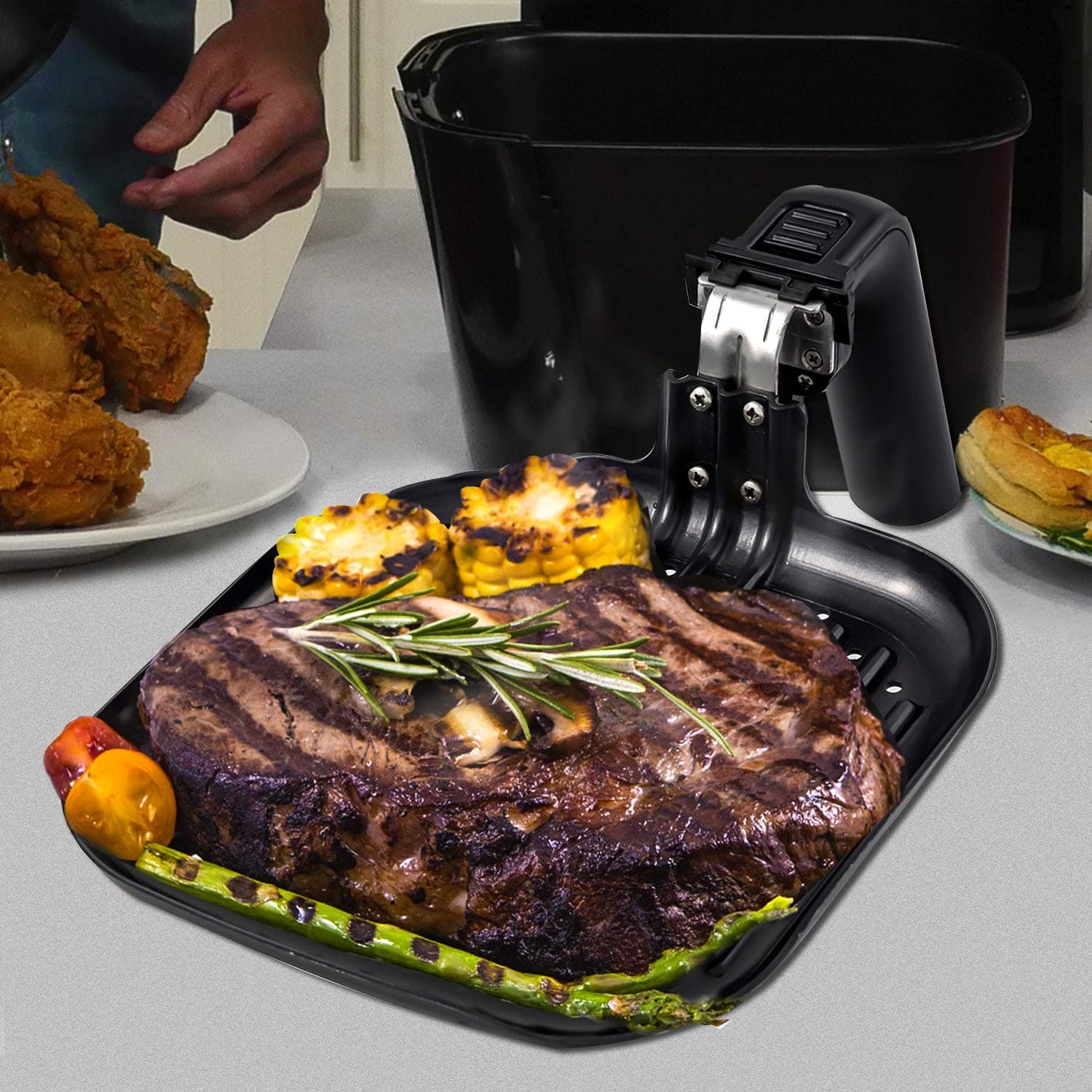 Nuwave 6-quart Brio Digital Air Fryer Exclusive Indoor Grill Pan Accessory (Gril - Thumbnail 3